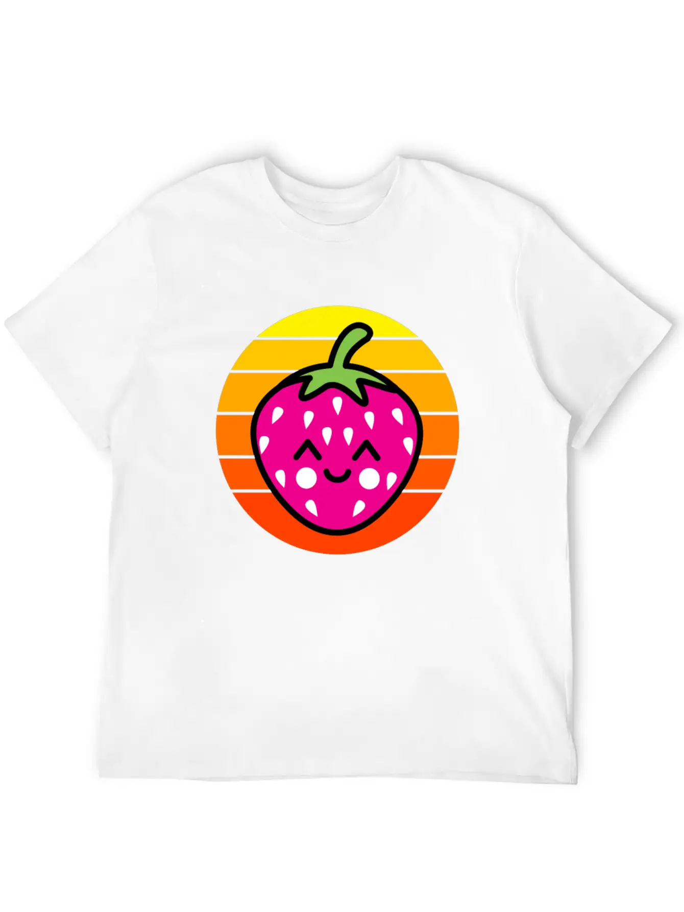 Strawberry Sunset Basic Graphic T-Shirt – Daily Comfort In Soft Cotton