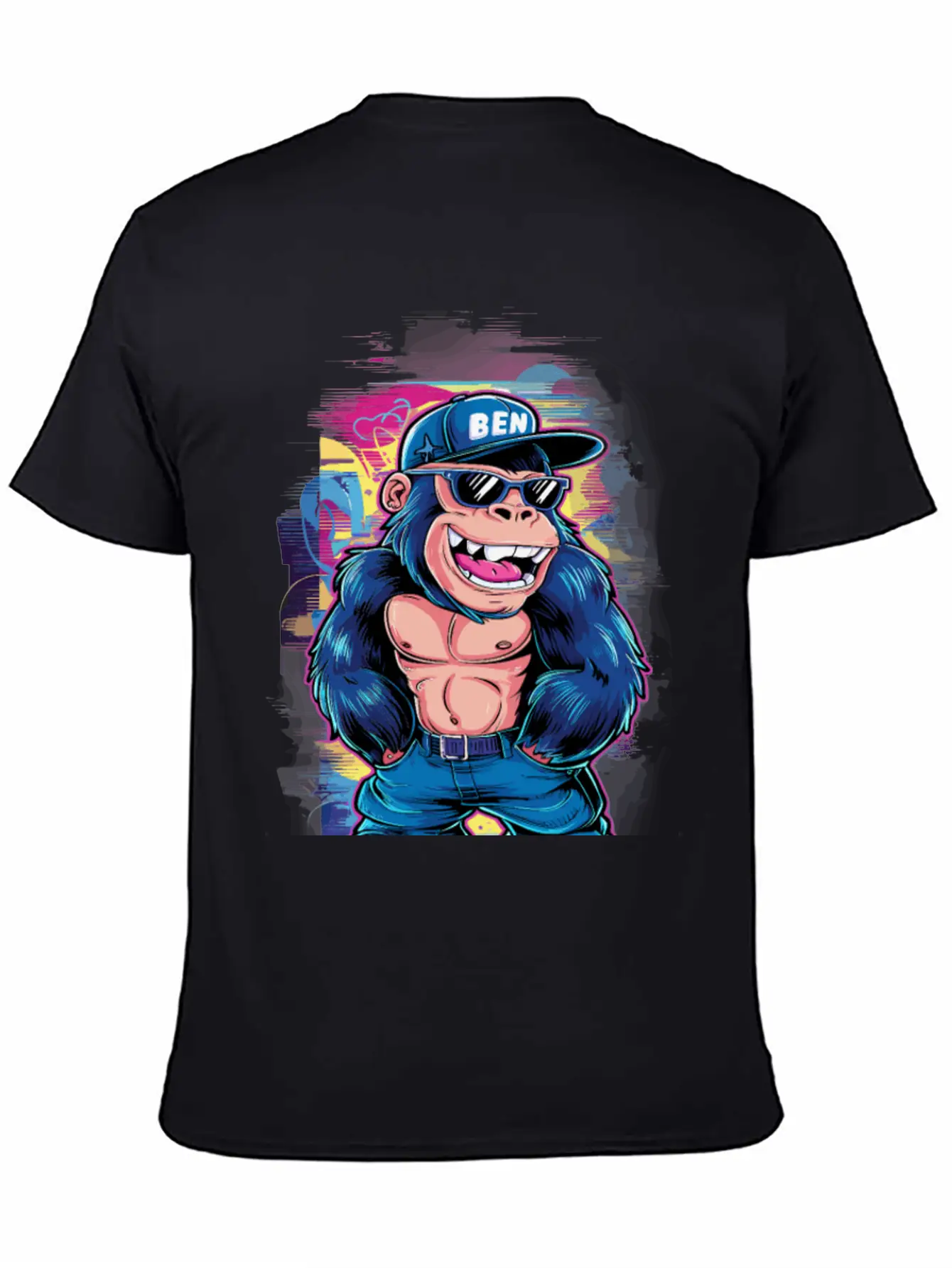 Street Art Gorilla Music Relaxed Everyday Tee – Lightweight And Durable Cotton