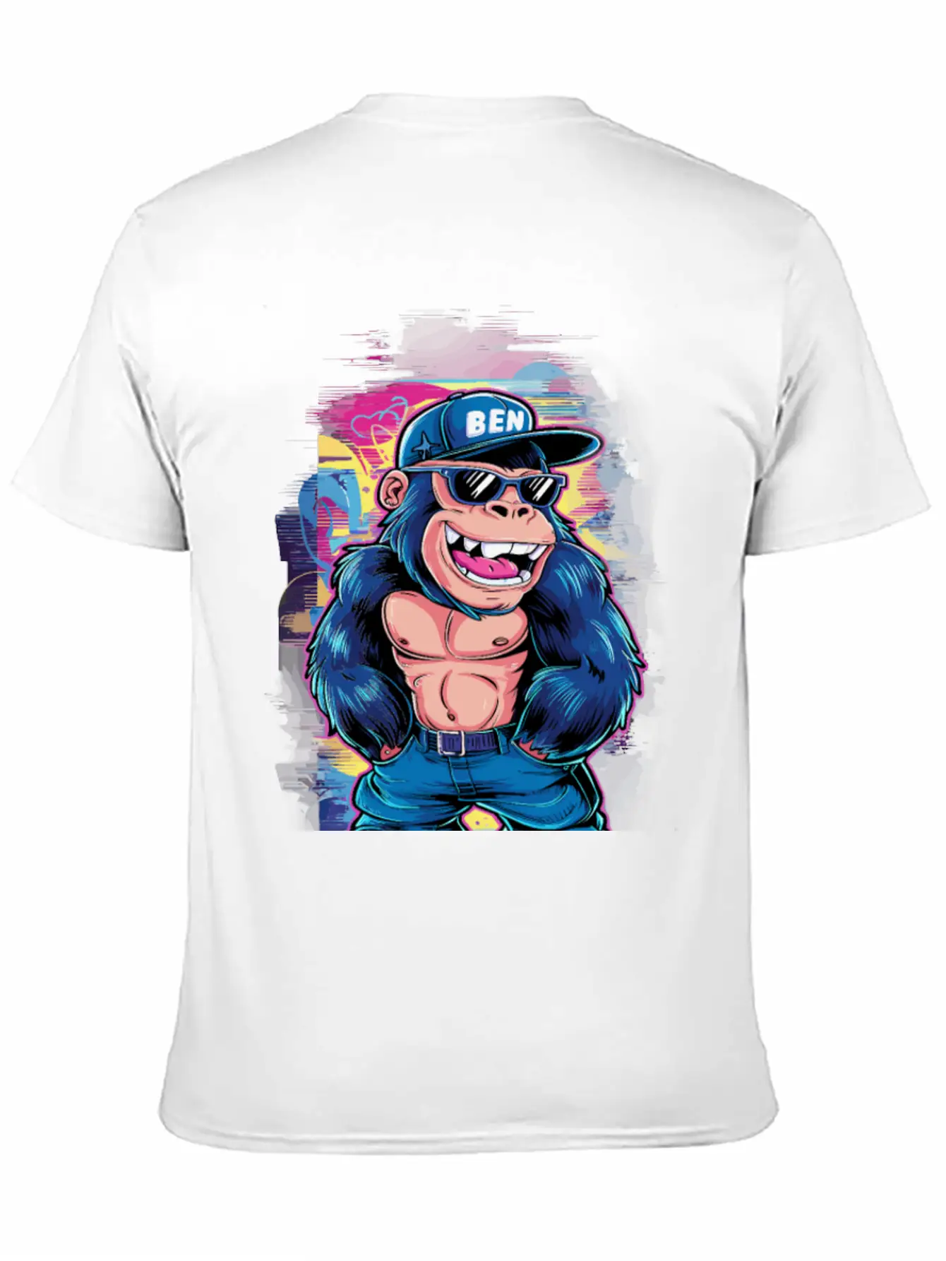 Street Art Gorilla Music Relaxed Everyday Tee – Lightweight And Durable Cotton