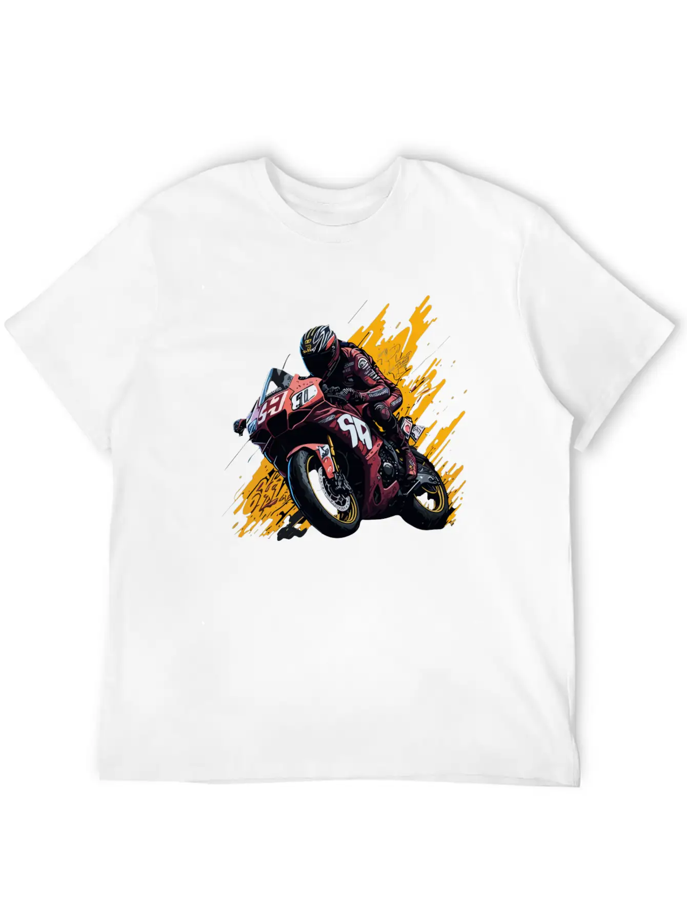 Street Art Racer: Graffiti-Charged MotoGP Thrills Unisex Casual T-Shirt ��� Clean Design For Daily Comfort