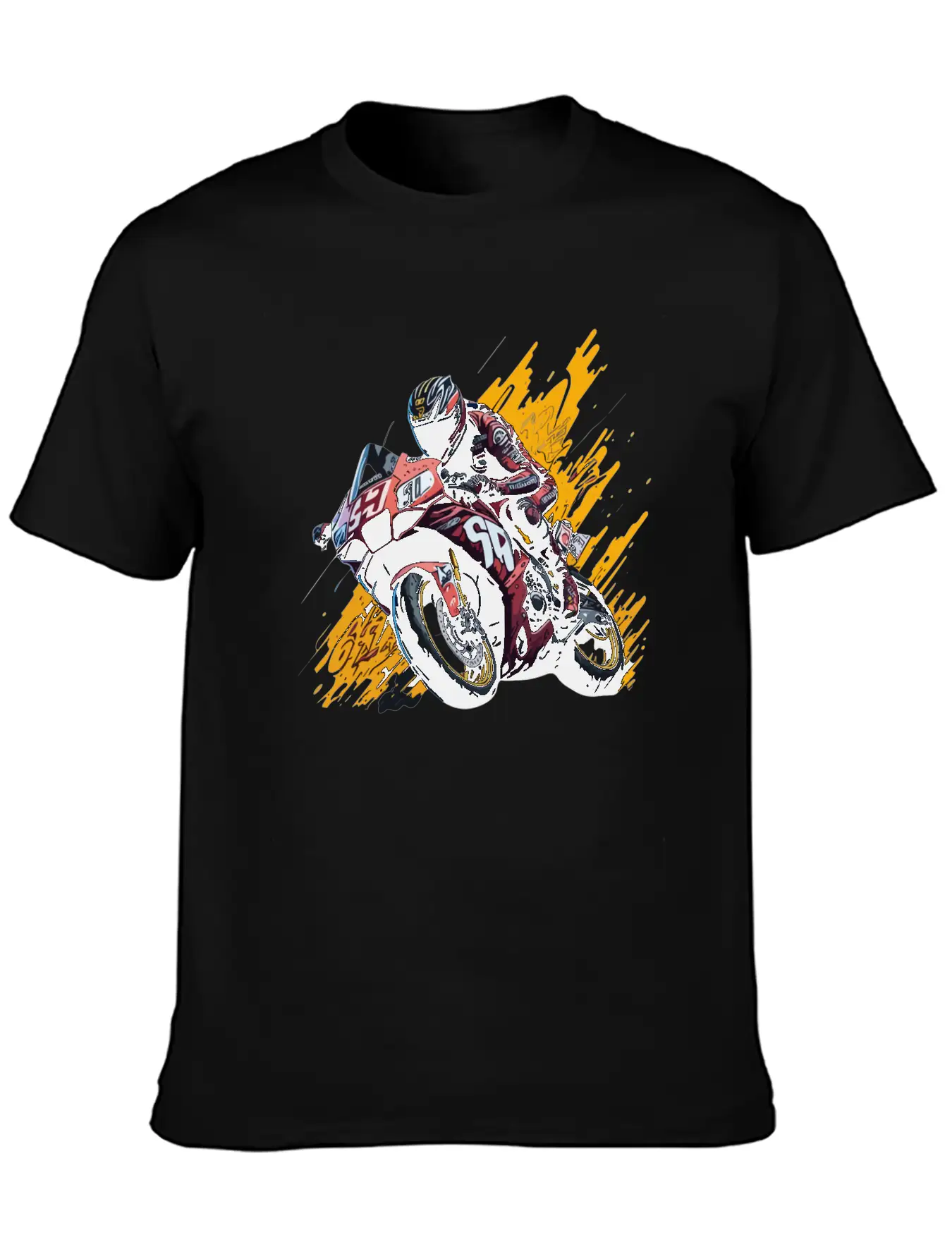 Street Art Racer: Graffiti-Charged MotoGP Thrills Unisex Casual T-Shirt ��� Clean Design For Daily Comfort