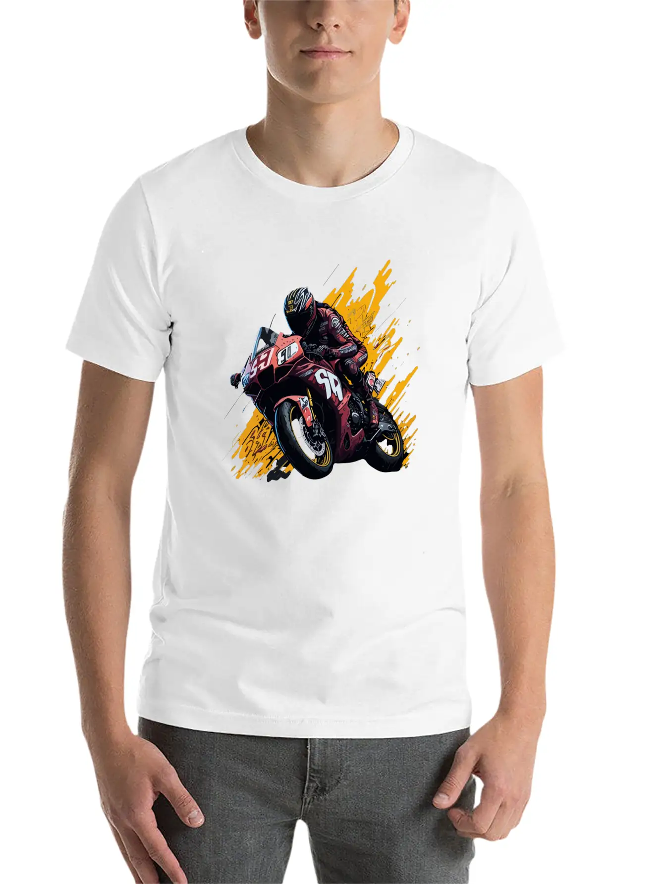 Street Art Racer: Graffiti-Charged MotoGP Thrills Unisex Casual T-Shirt ��� Clean Design For Daily Comfort