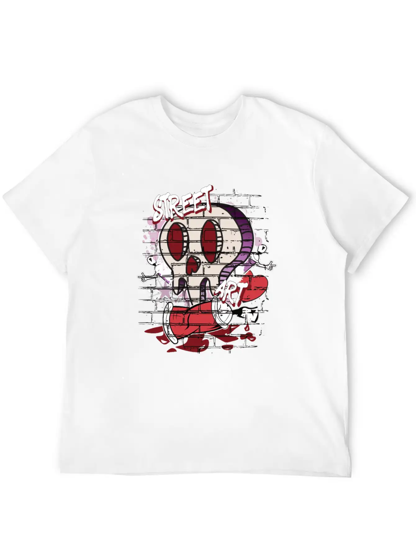 Street Art Skull Graffiti Unisex Casual T-Shirt – Clean Design For Daily Comfort