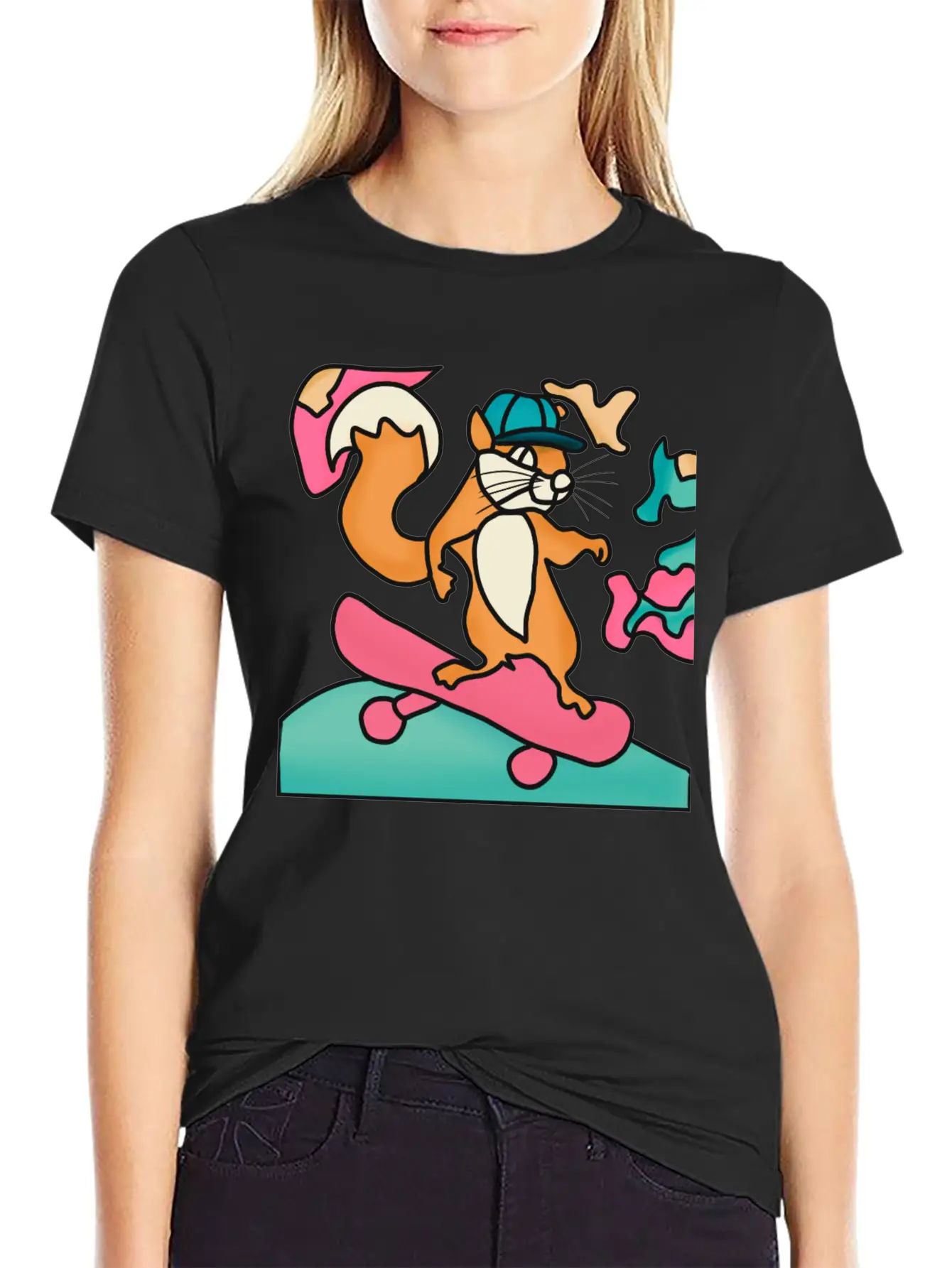 Street Retro Squirrel On Skateboard | Funny Unisex Casual T-Shirt – Clean Design For Daily Comfort