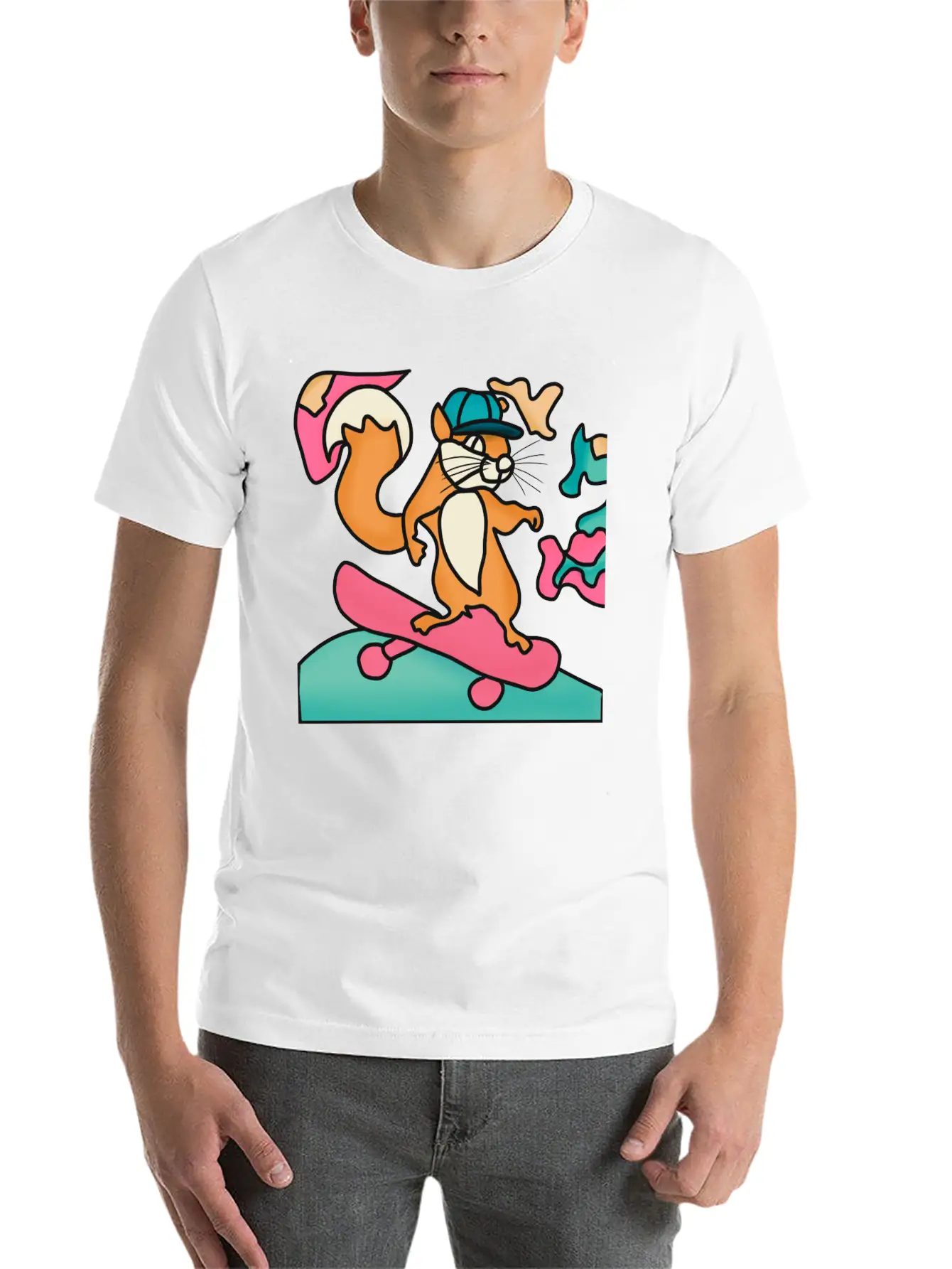Street Retro Squirrel On Skateboard | Funny Unisex Casual T-Shirt – Clean Design For Daily Comfort