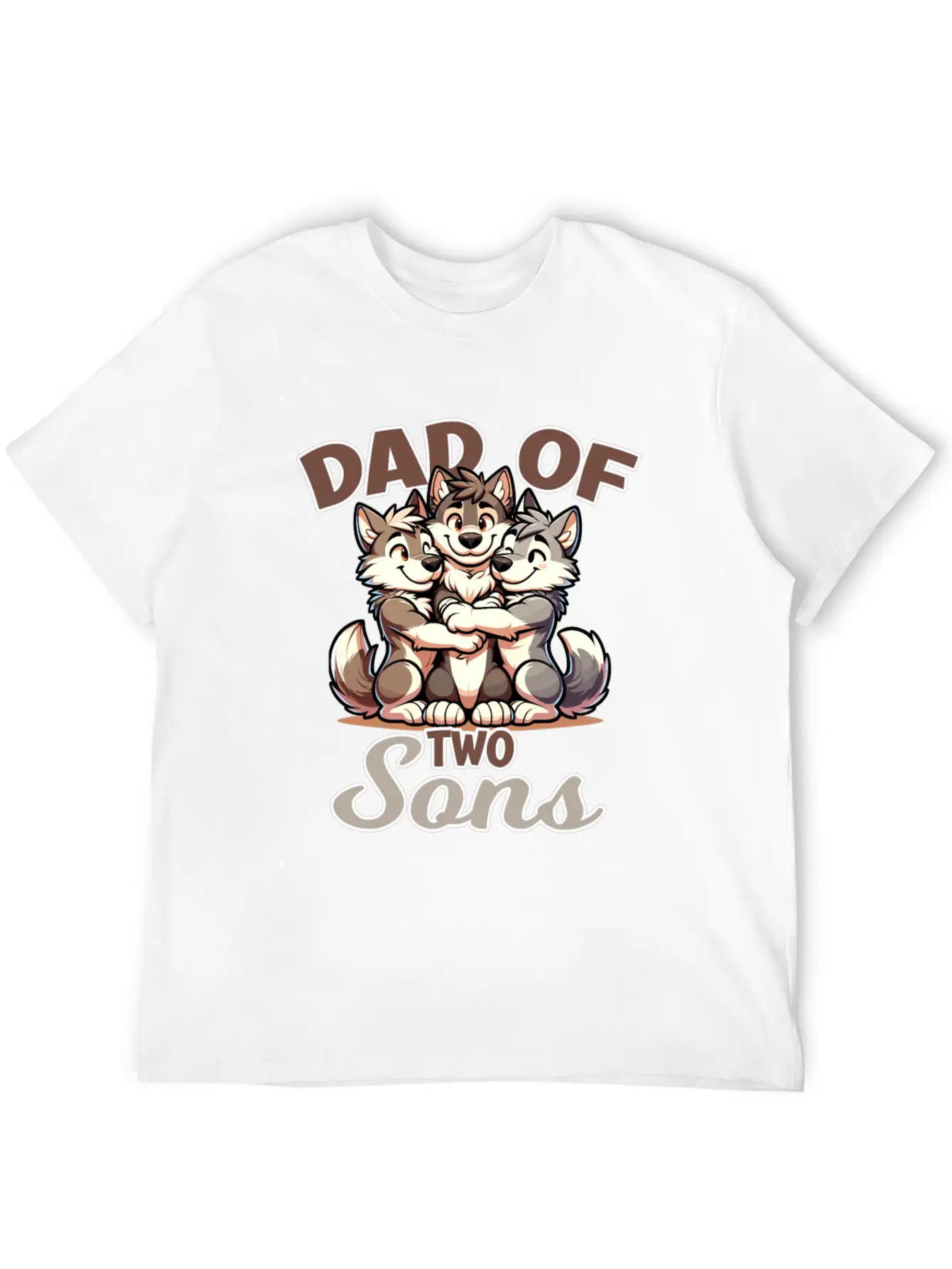 Strong Wolf With Wolf Child For A Dad Unisex Casual T-Shirt – Clean Design For Daily Comfort
