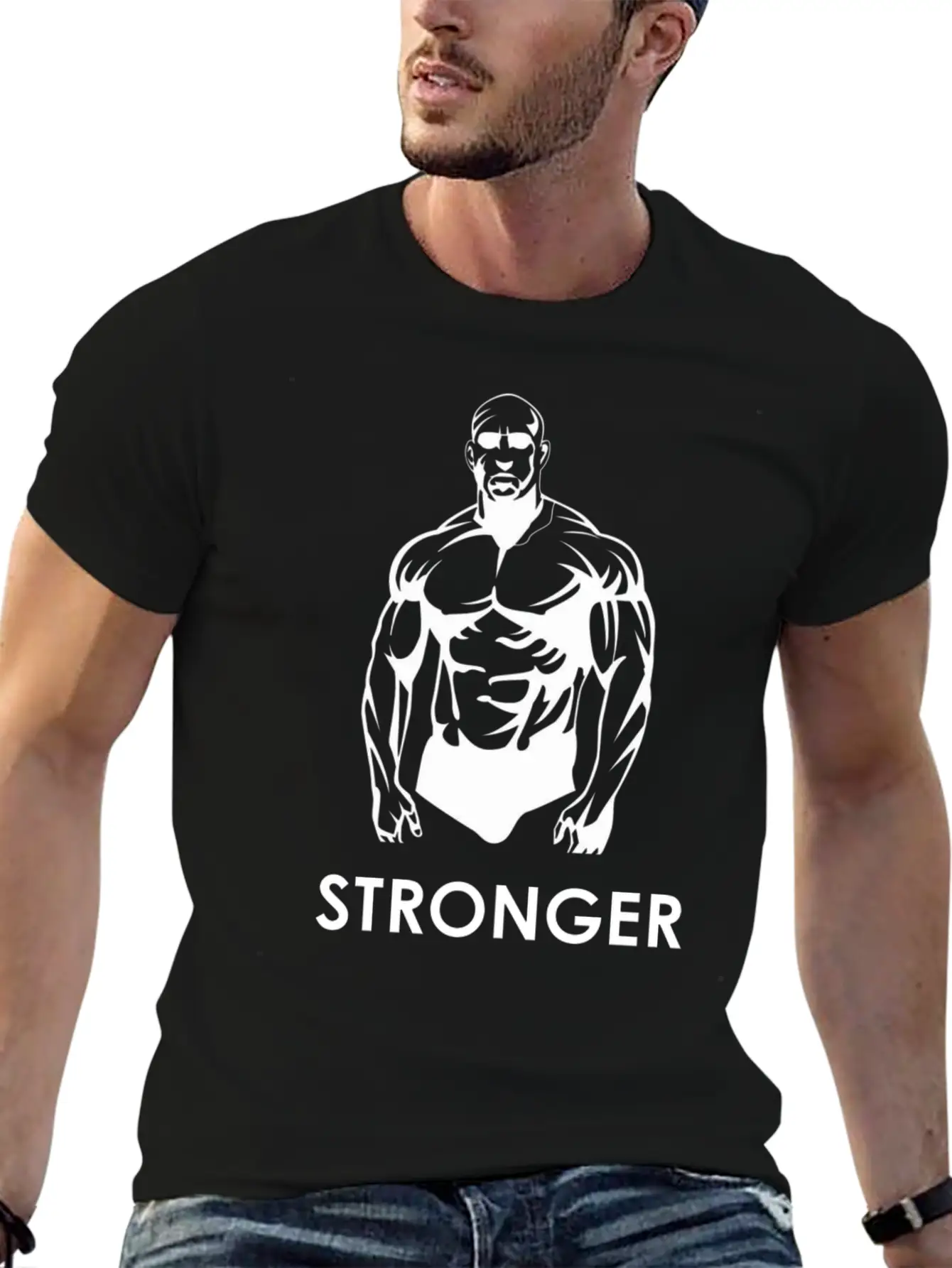 Stronger Print Lightweight Cotton T-Shirt – Daily Comfort Graphic Shirt
