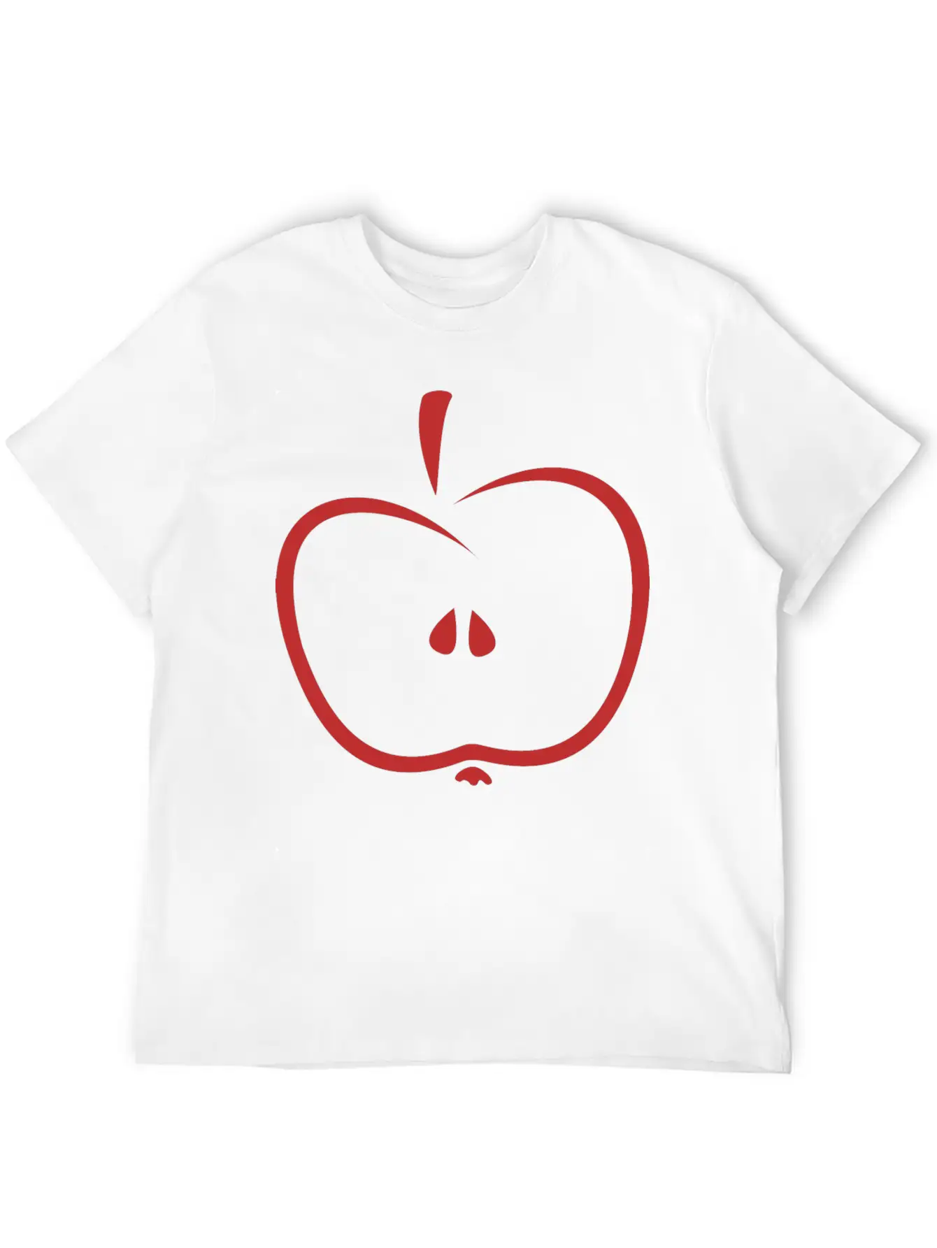 Stylized Apple Stem Lightweight Cotton T-Shirt – Daily Comfort Graphic Shirt