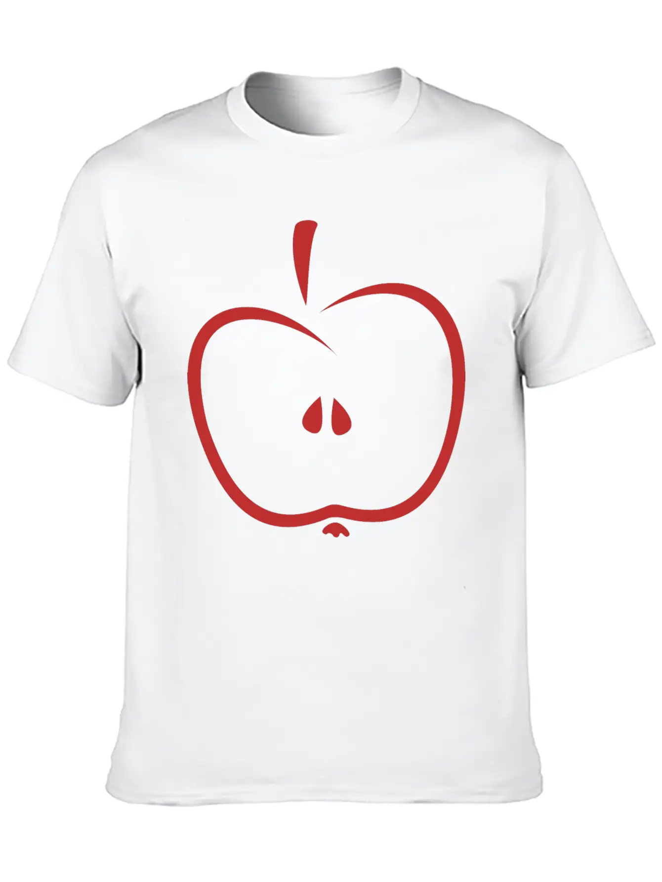 Stylized Apple Stem Lightweight Cotton T-Shirt – Daily Comfort Graphic Shirt