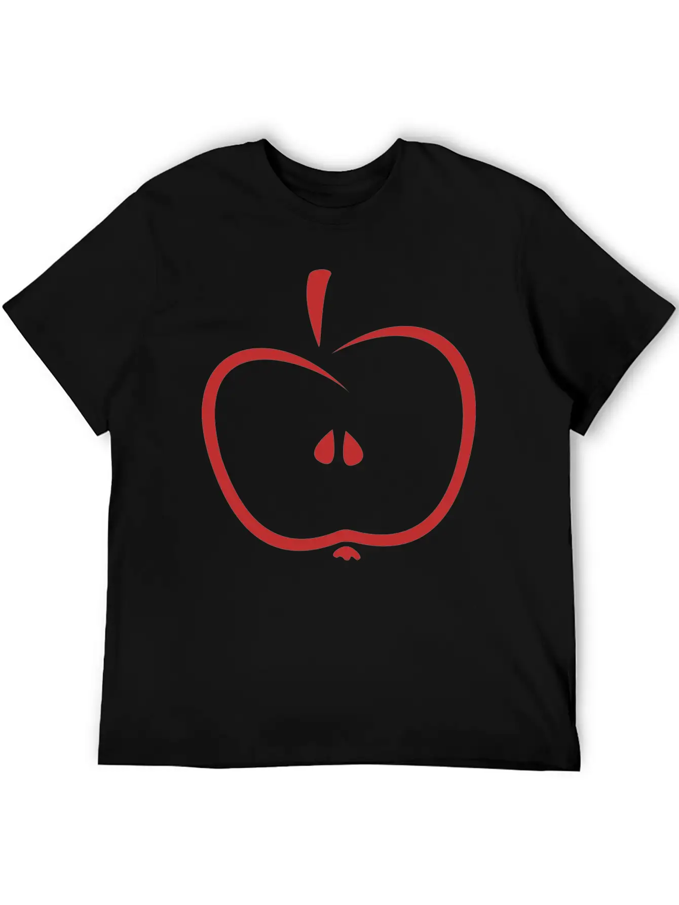 Stylized Apple Stem Lightweight Cotton T-Shirt – Daily Comfort Graphic Shirt