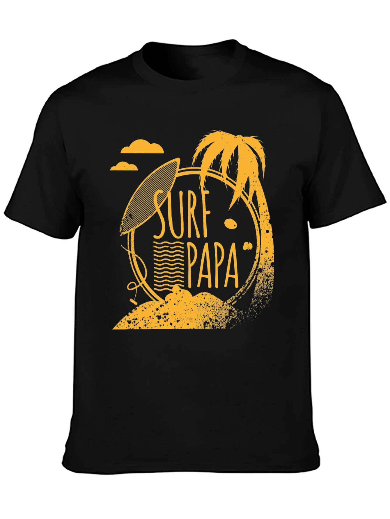 Surf Papa Graphic T-Shirt - Black Cotton Tee