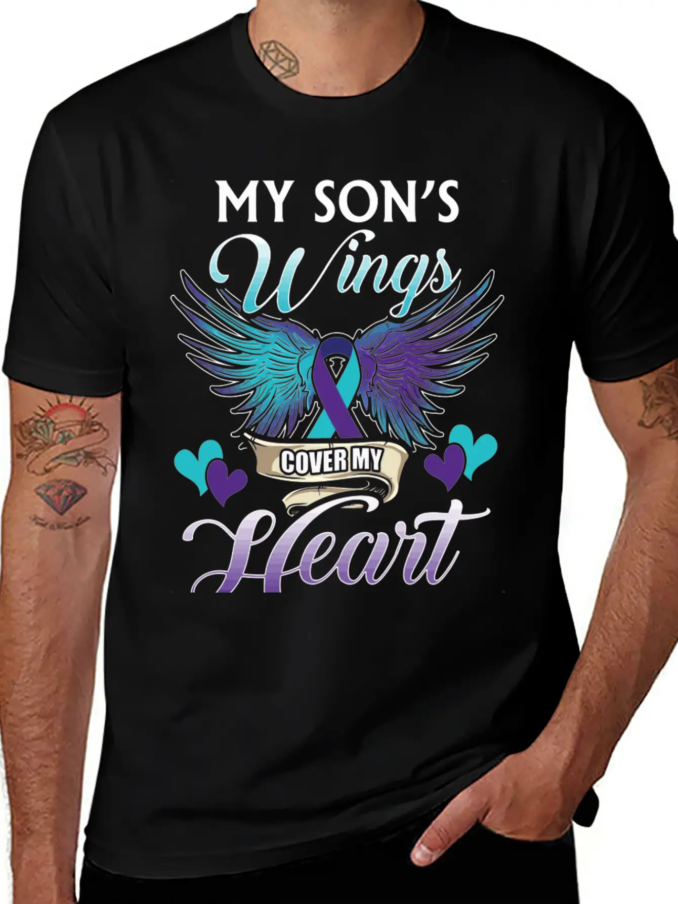 Suicide Memory Of Son Wings Cover Heart Classic Fit Graphic Tee For Daily Comfort – Unisex Cotton Shirt