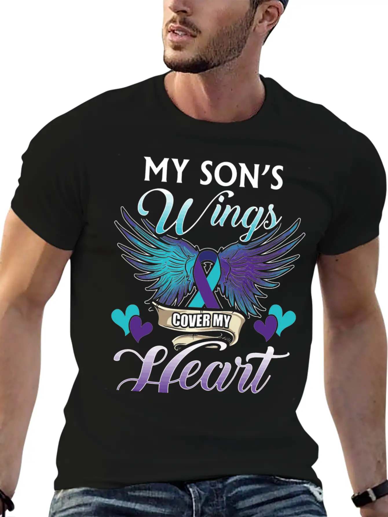 Suicide Memory Of Son Wings Cover Heart Classic Fit Graphic Tee For Daily Comfort – Unisex Cotton Shirt