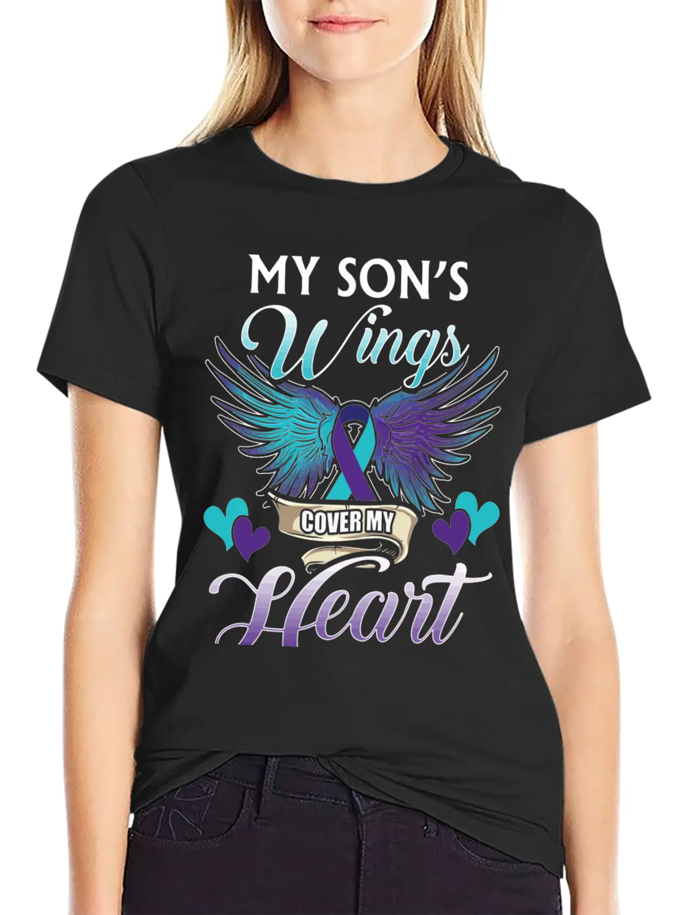 Suicide Memory Of Son Wings Cover Heart Classic Fit Graphic Tee For Daily Comfort – Unisex Cotton Shirt