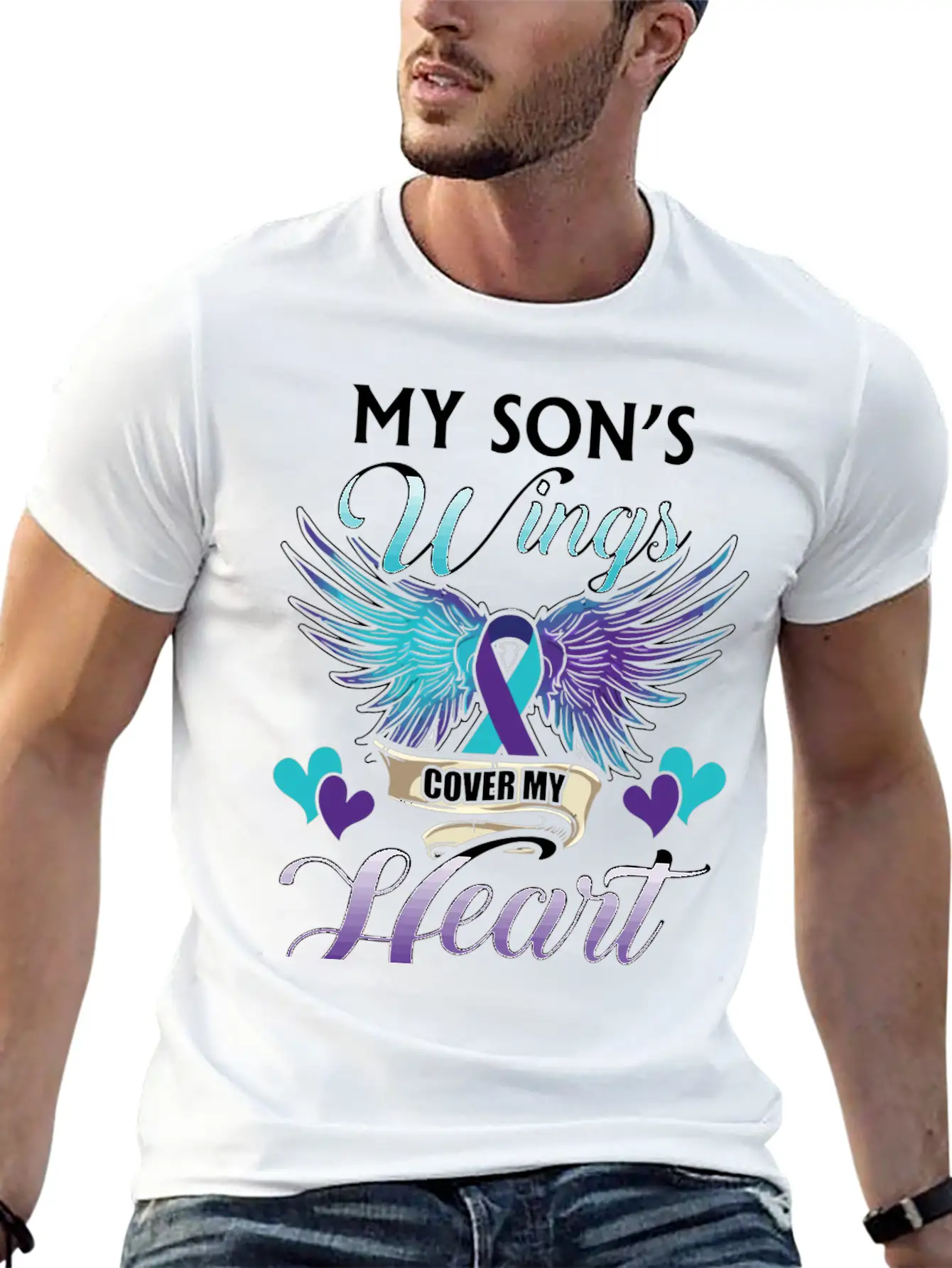 Suicide Memory Of Son Wings Cover Heart Classic Fit Graphic Tee For Daily Comfort – Unisex Cotton Shirt
