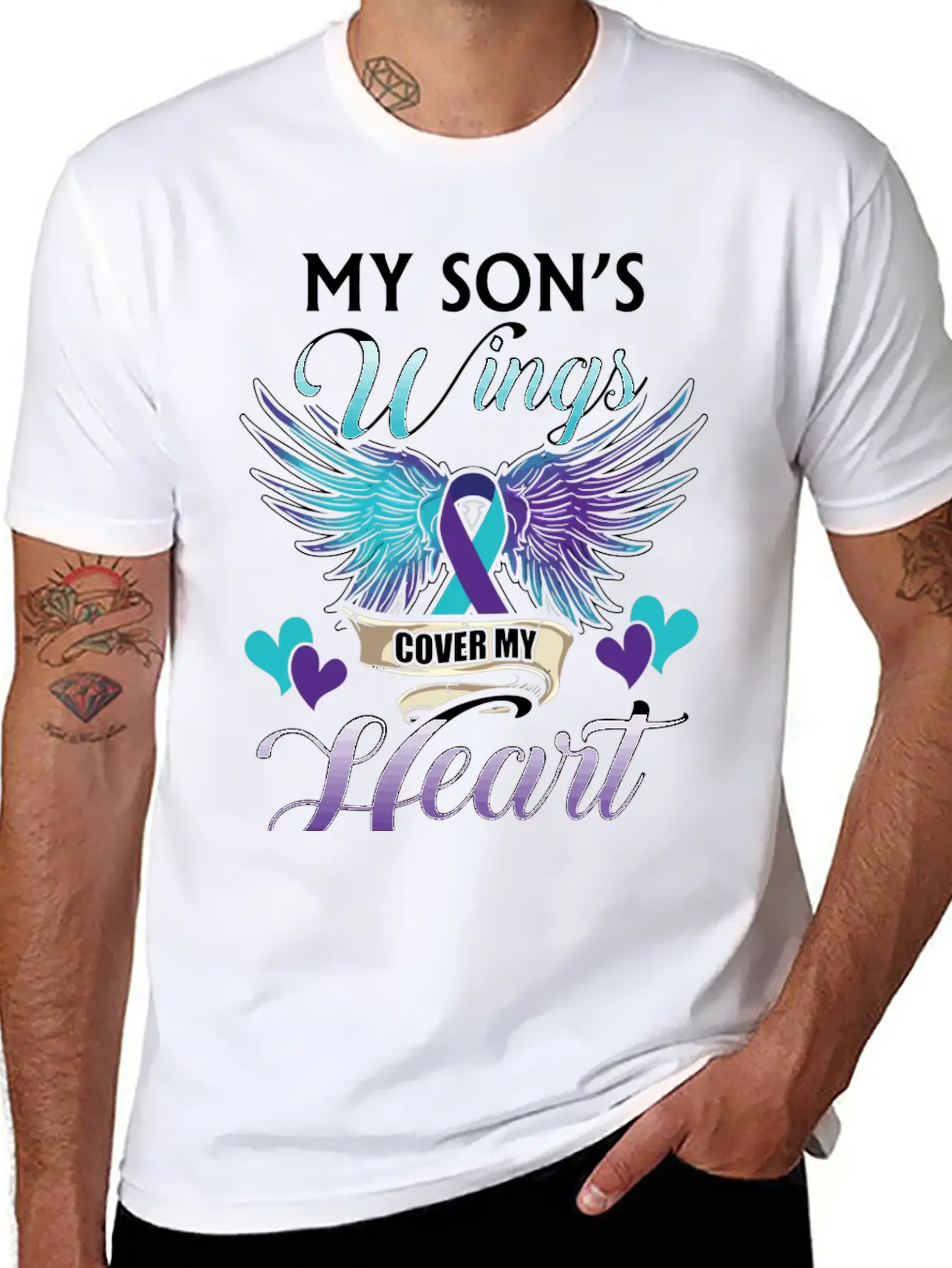 Suicide Memory Of Son Wings Cover Heart Classic Fit Graphic Tee For Daily Comfort – Unisex Cotton Shirt