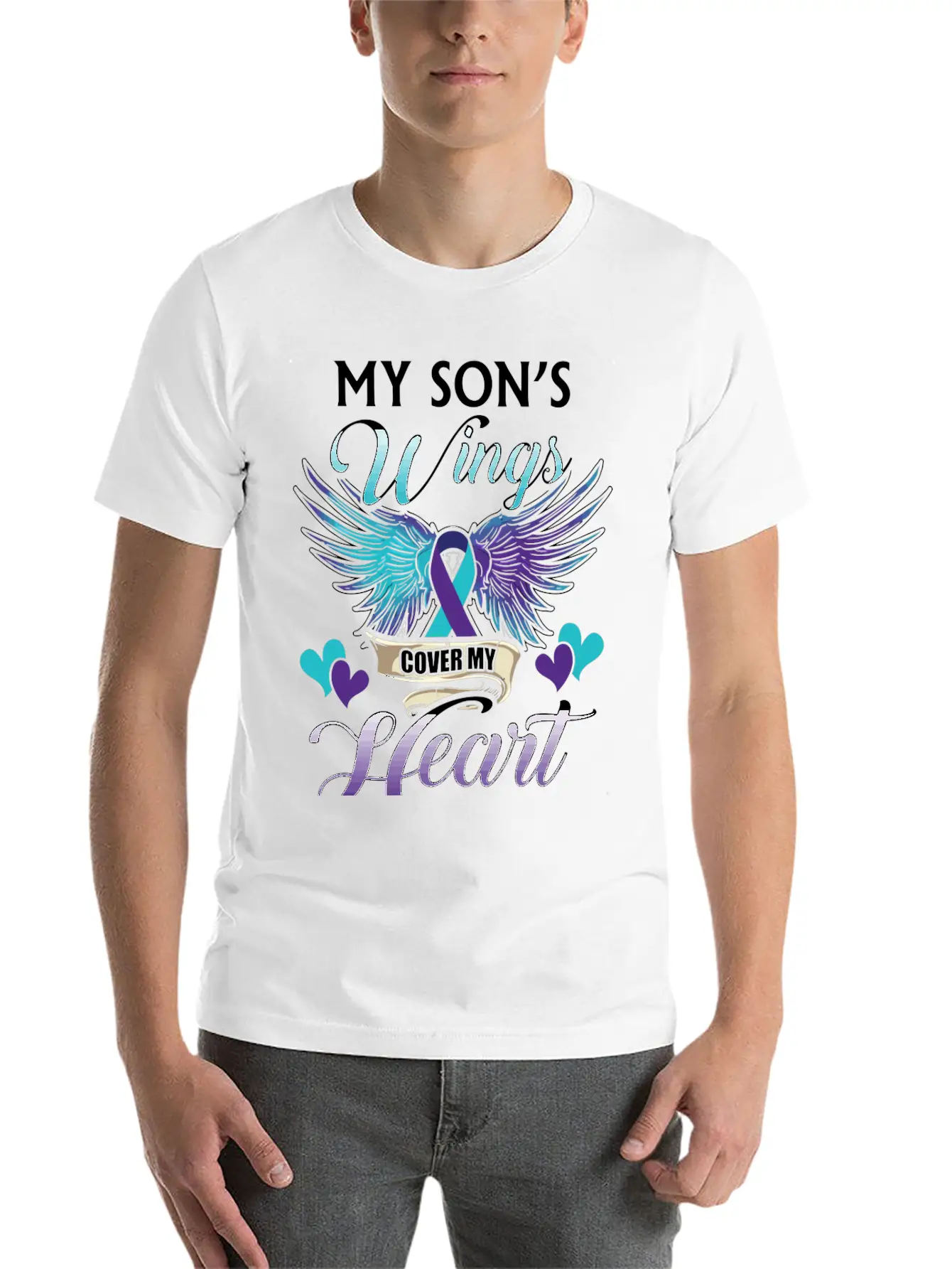 Suicide Memory Of Son Wings Cover Heart Classic Fit Graphic Tee For Daily Comfort – Unisex Cotton Shirt