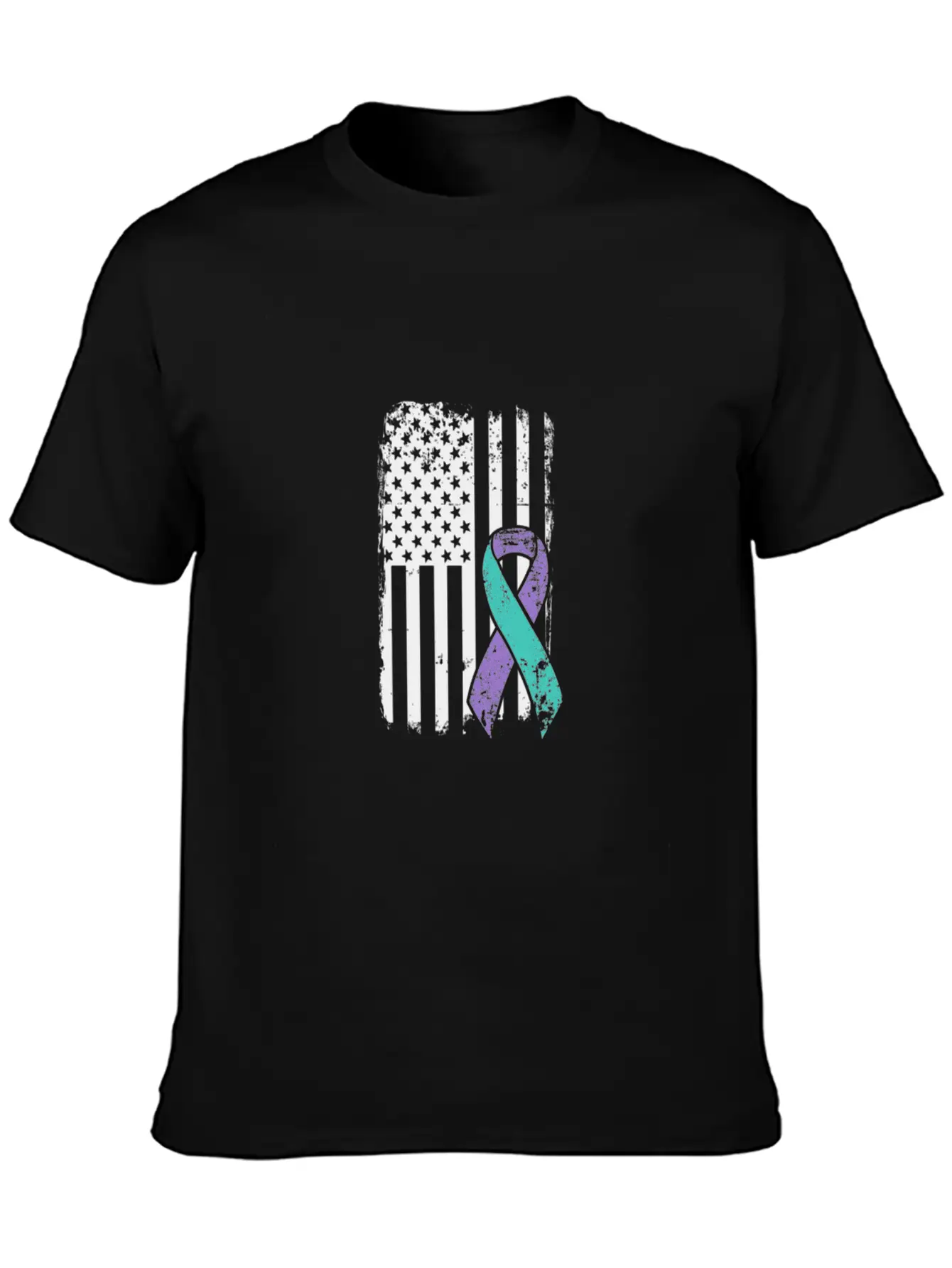 Suicide Prevention Awareness Ribbon - USA American Soft Cotton Short Sleeve Tee – Unisex Wardrobe Staple
