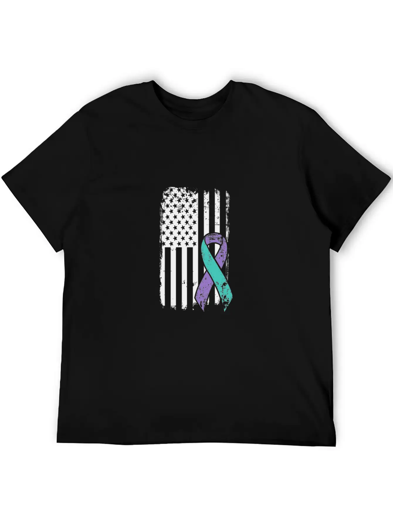 Suicide Prevention Awareness Ribbon - USA American Soft Cotton Short Sleeve Tee – Unisex Wardrobe Staple