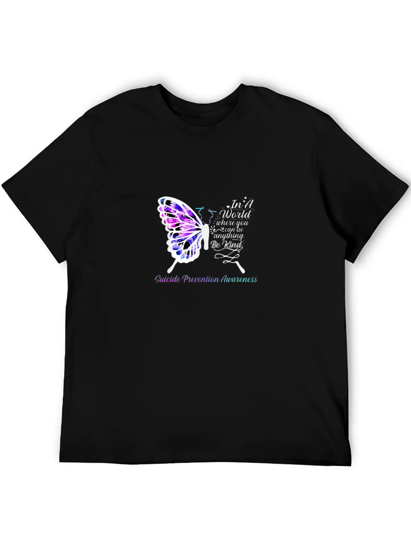 Suicide Prevention Awareness Sunflower Butterfly Classic Fit Graphic Tee For Daily Comfort – Unisex Cotton Shirt