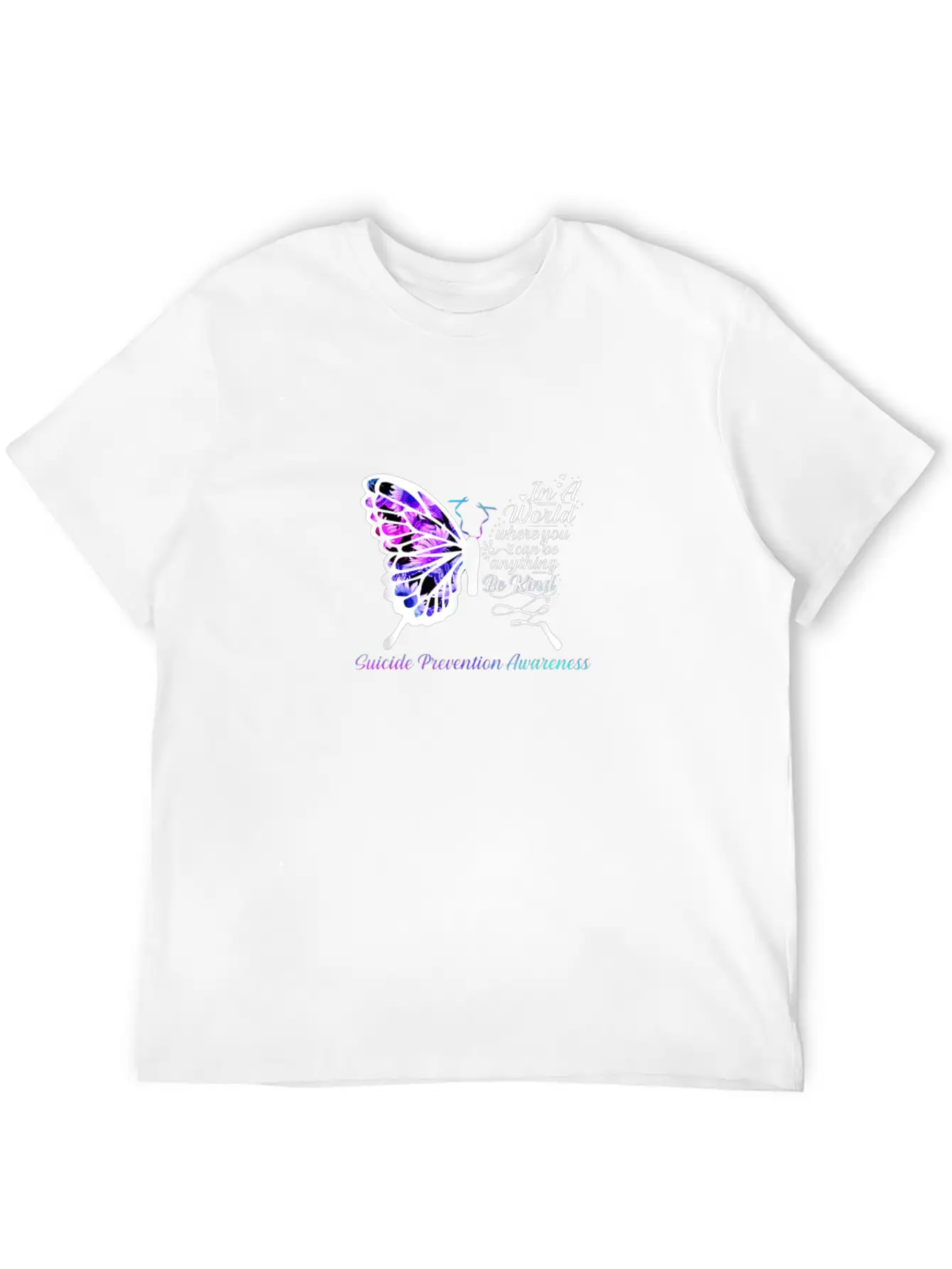 Suicide Prevention Awareness Sunflower Butterfly Classic Fit Graphic Tee For Daily Comfort – Unisex Cotton Shirt