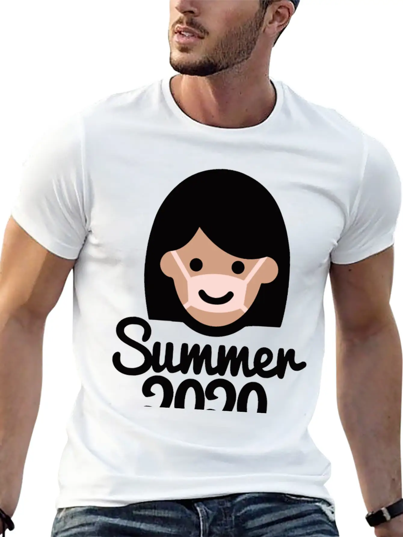 Summer 2020 Face Mask Sun Tanning Holiday Corona Modern Fit Casual T-Shirt – Clean And Versatile Design