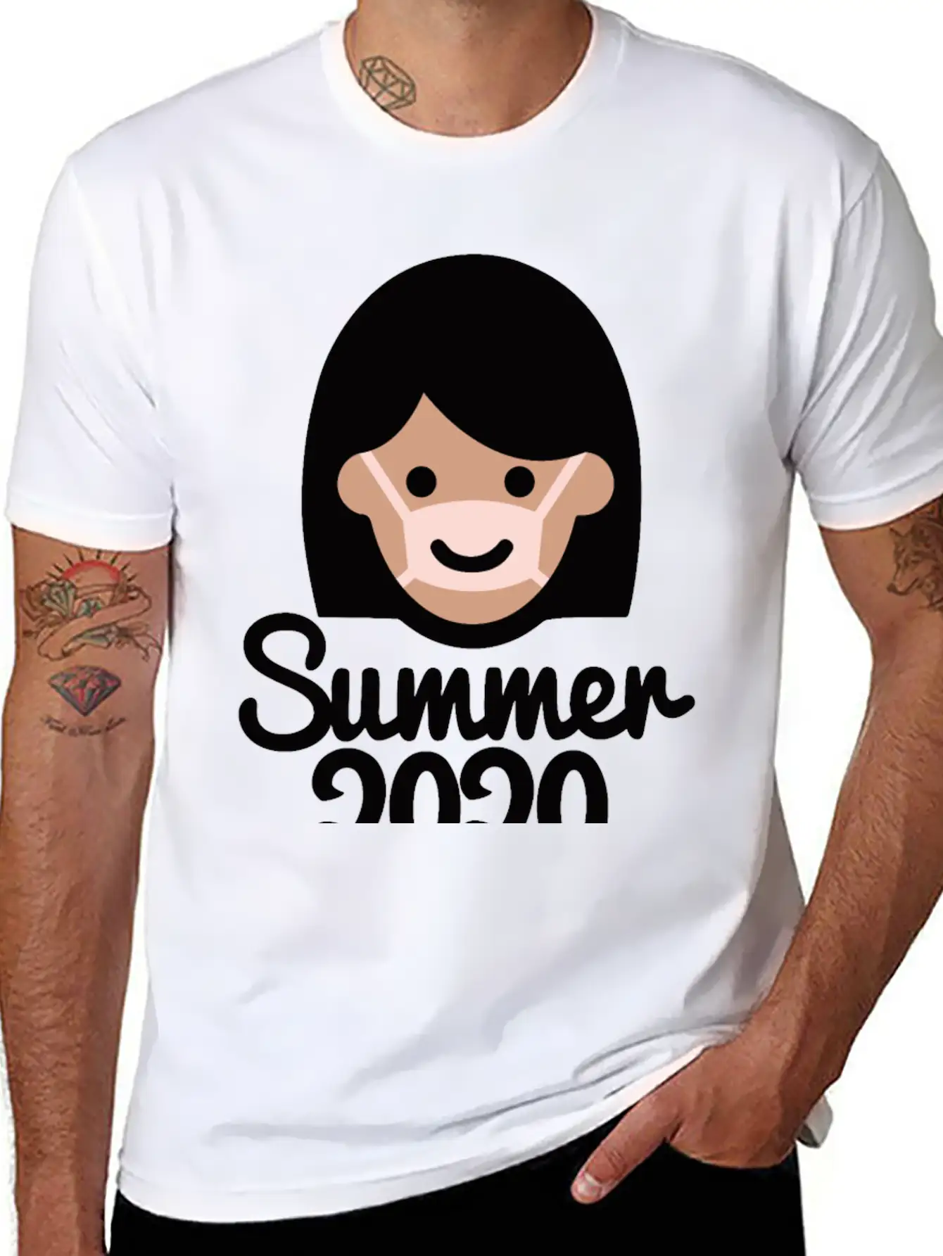 Summer 2020 Face Mask Sun Tanning Holiday Corona Modern Fit Casual T-Shirt – Clean And Versatile Design