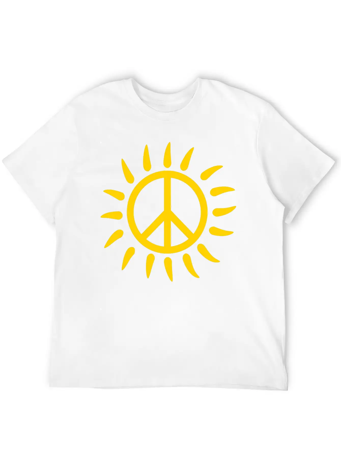 Sun Rays Sunbeam Bright Round Circle No Peace Sign Lightweight Cotton T-Shirt – Daily Comfort Graphic Shirt