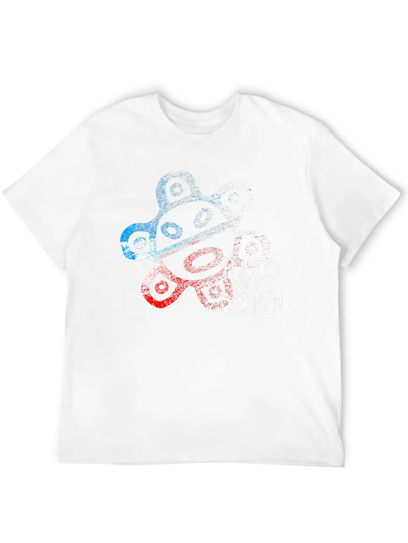 Sun Taino Puerto Rico Flag Colors Grunge Style Essential Cotton Tee For Daily Outfits – Unisex Style