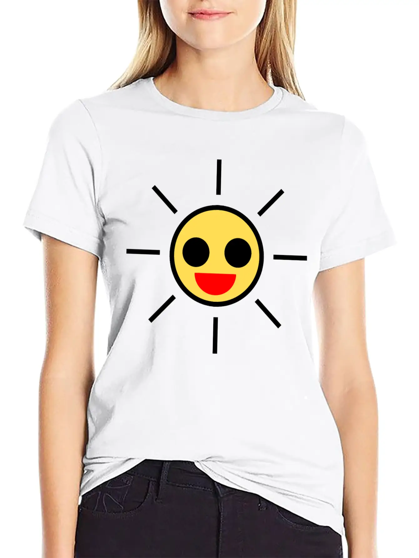 SUN Yellow Basic Graphic T-Shirt – Daily Comfort In Soft Cotton