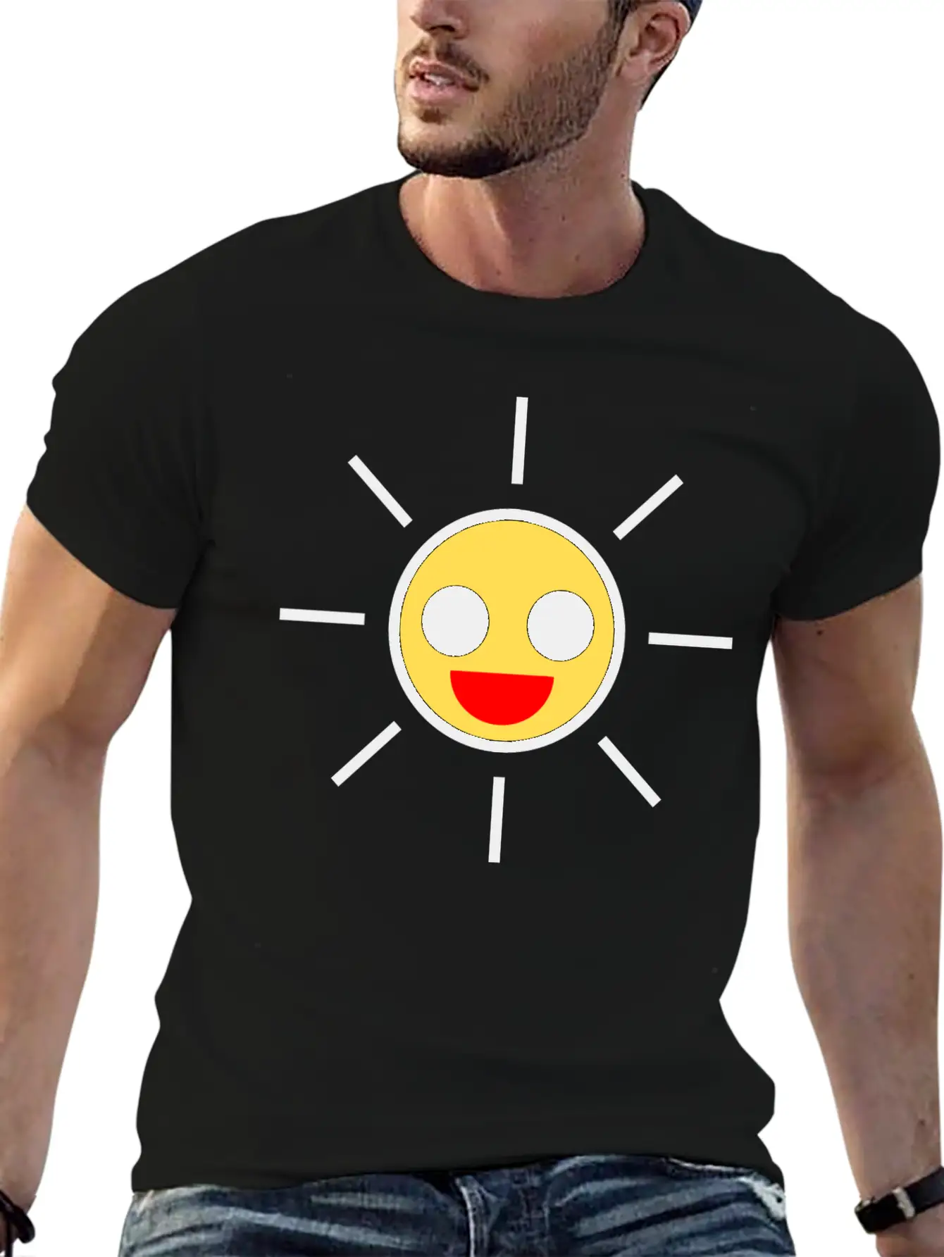 SUN Yellow Basic Graphic T-Shirt – Daily Comfort In Soft Cotton