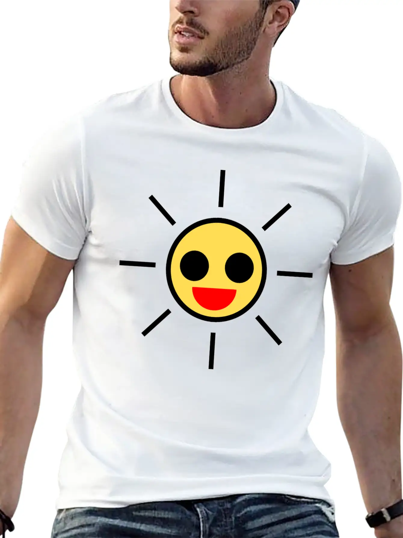 SUN Yellow Basic Graphic T-Shirt – Daily Comfort In Soft Cotton