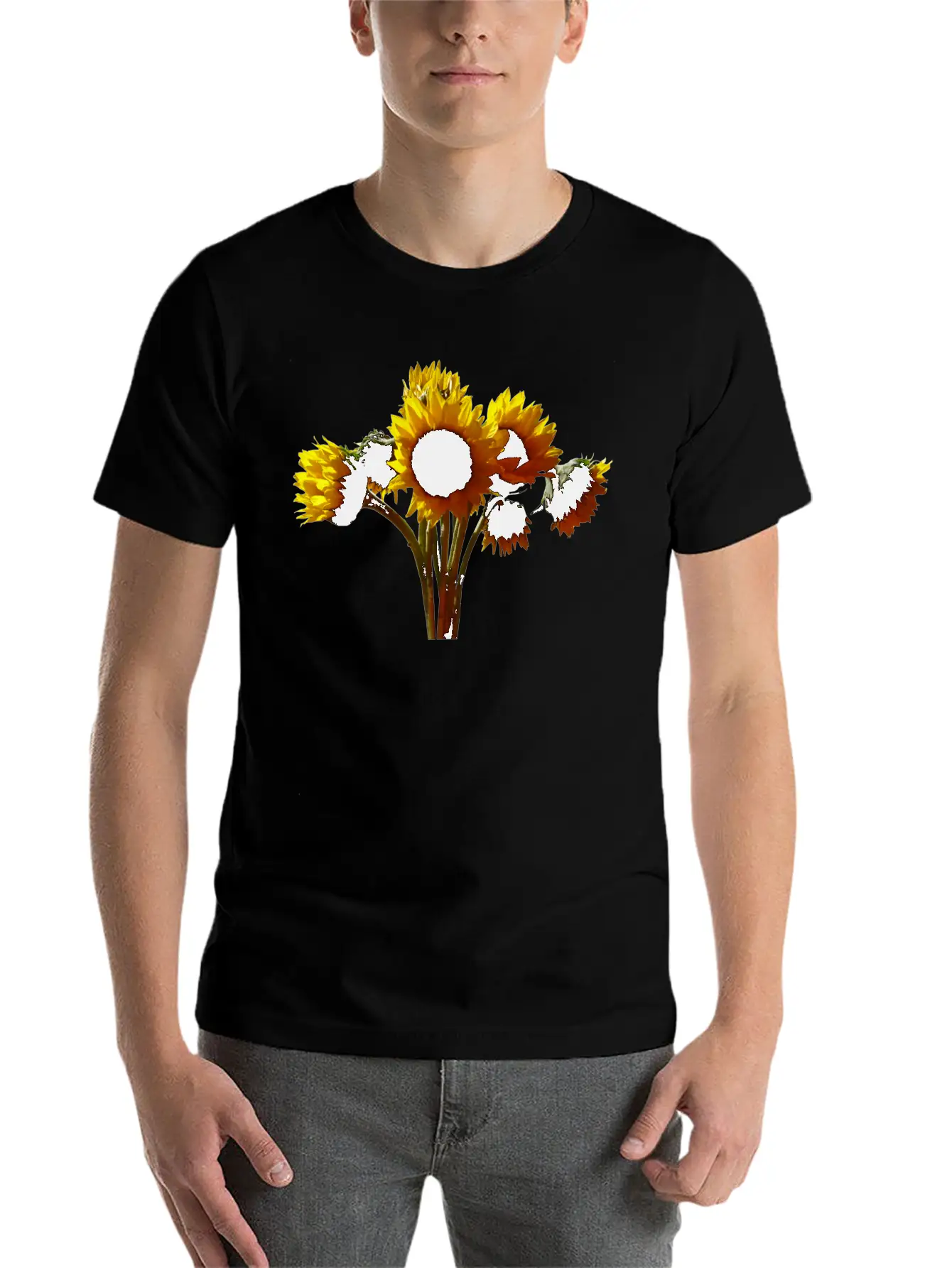 Sunflower Bouquet Unisex Casual T-Shirt – Clean Design For Daily Comfort
