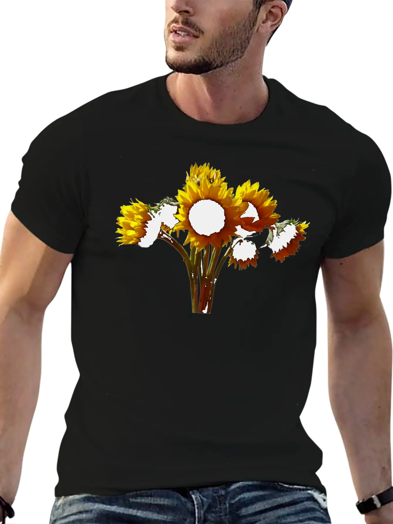 Sunflower Bouquet Unisex Casual T-Shirt – Clean Design For Daily Comfort