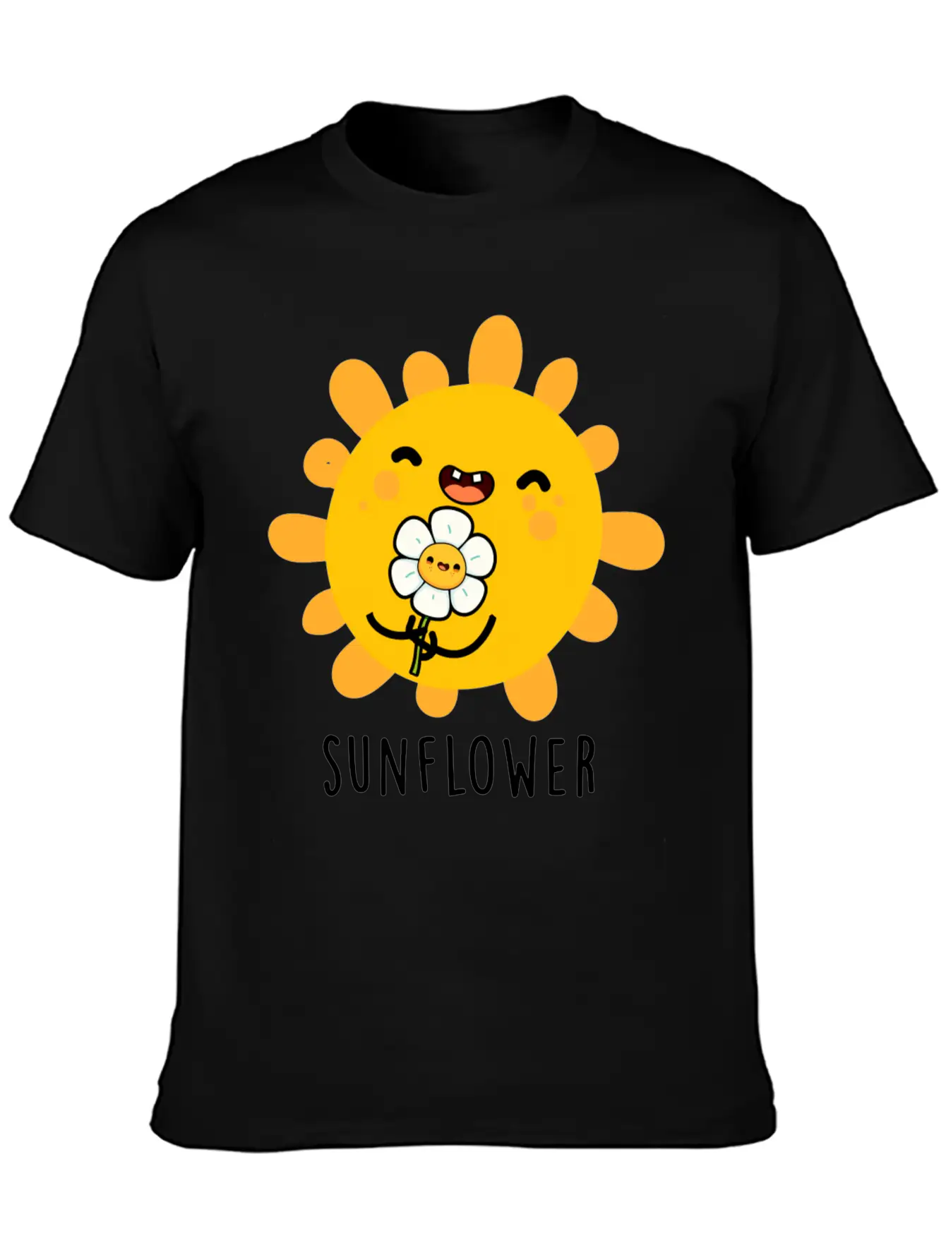 Sunflower Cute Sun And Flower Stylish Everyday T-Shirt – Unisex Basic Cotton Tee