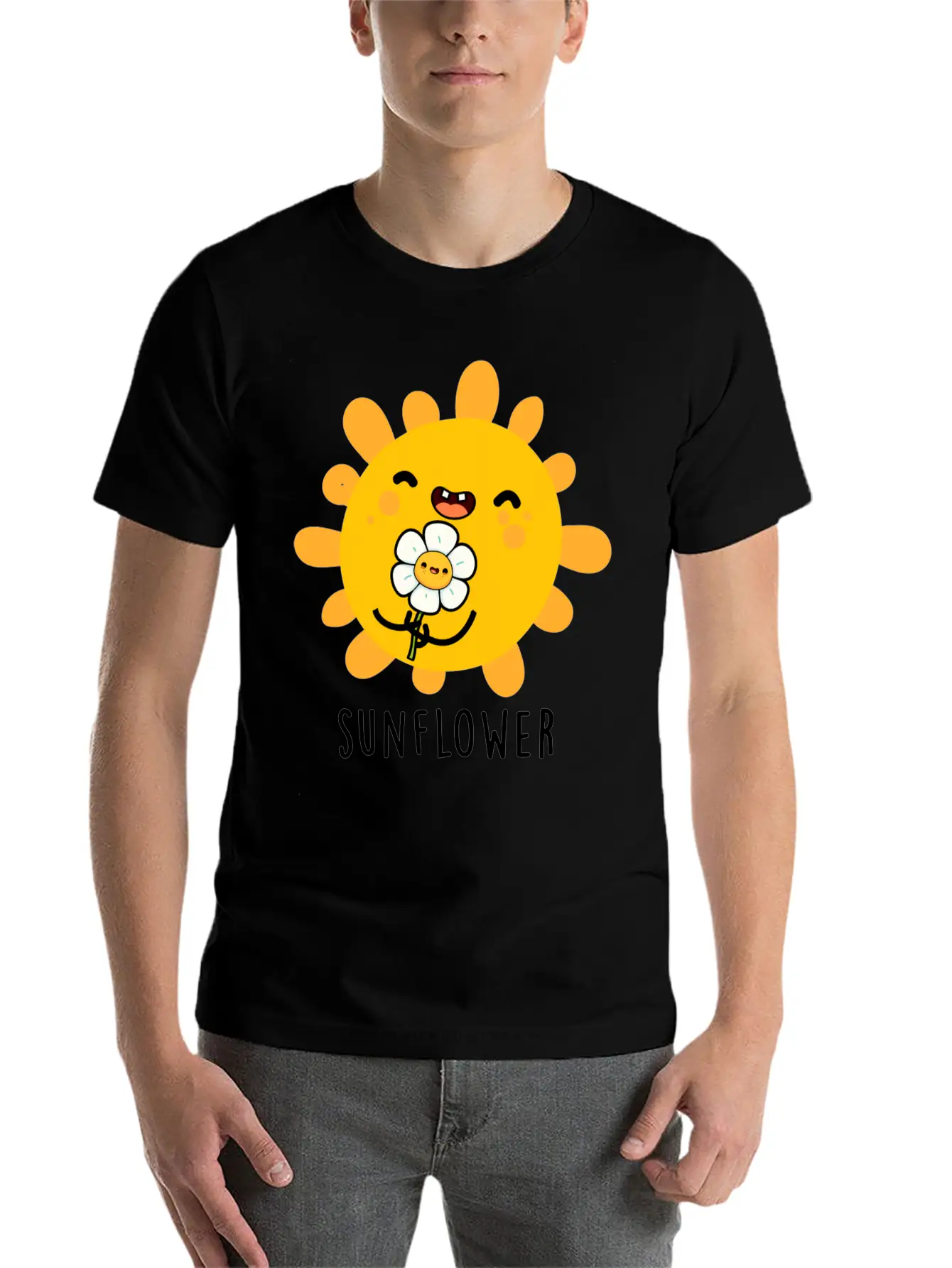 Sunflower Cute Sun And Flower Stylish Everyday T-Shirt – Unisex Basic Cotton Tee