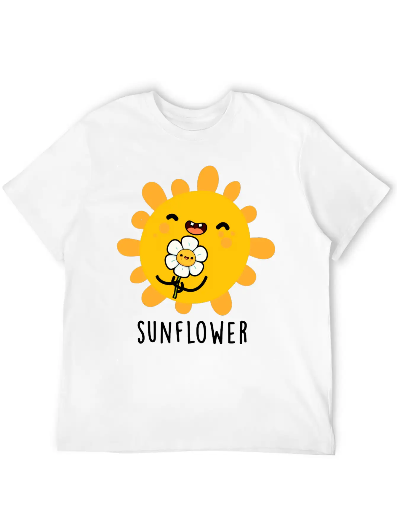 Sunflower Cute Sun And Flower Stylish Everyday T-Shirt – Unisex Basic Cotton Tee