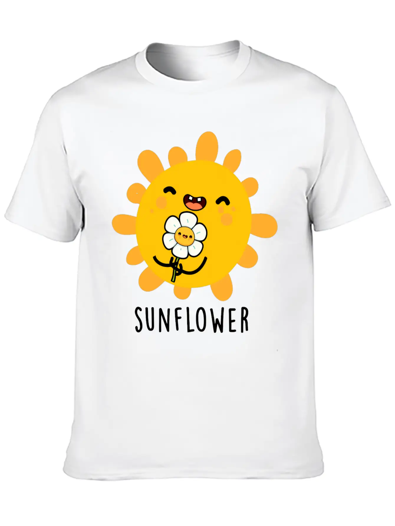 Sunflower Cute Sun And Flower Stylish Everyday T-Shirt – Unisex Basic Cotton Tee