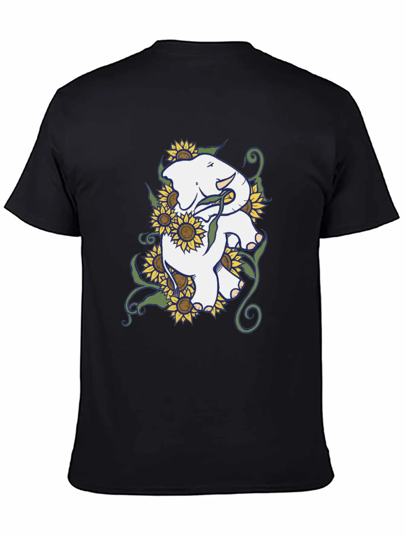 Sunflower Elephant Essential Cotton Tee For Daily Outfits – Unisex Style