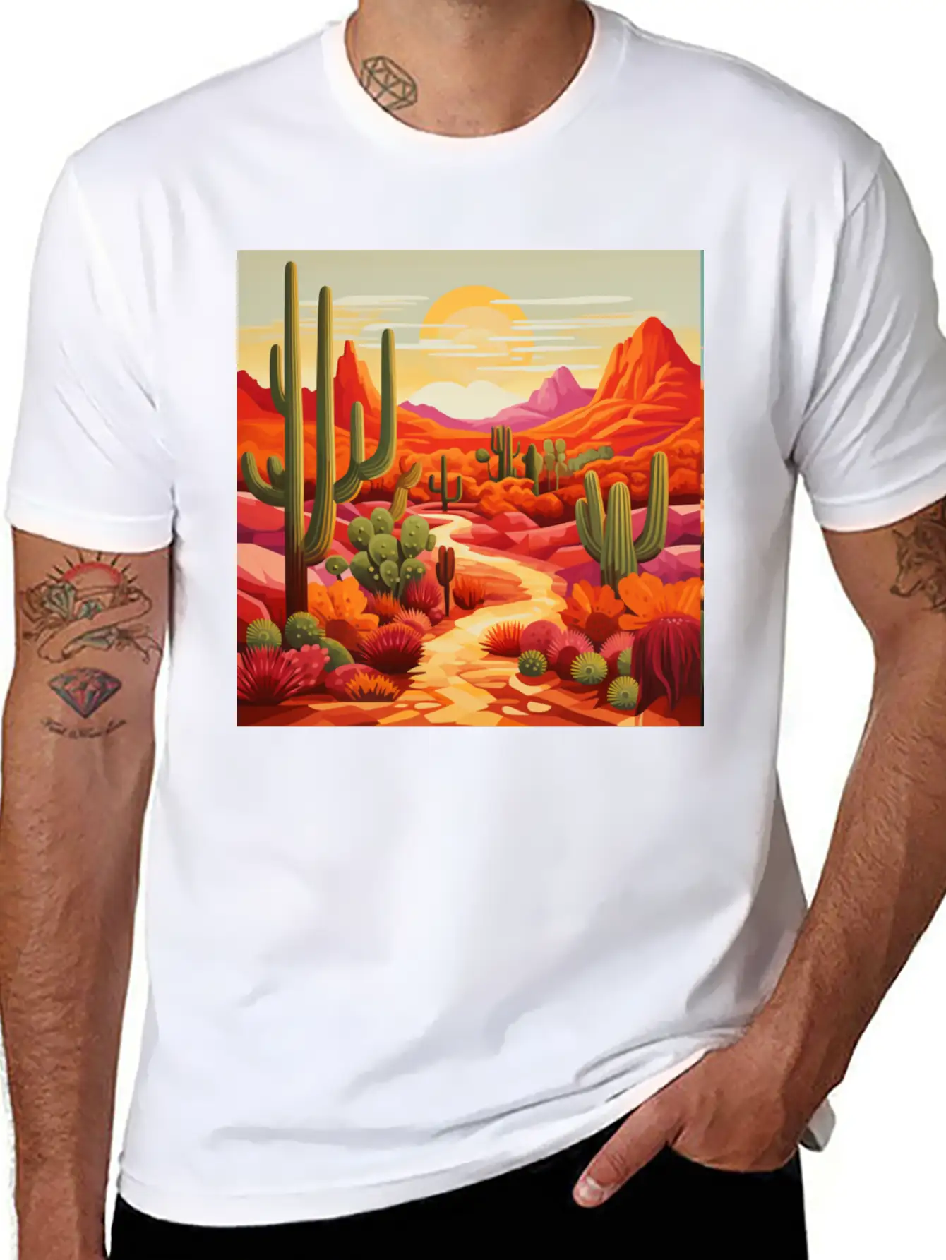 Sunrise In The South West Desert Modern Fit Casual T-Shirt ��� Clean And Versatile Design