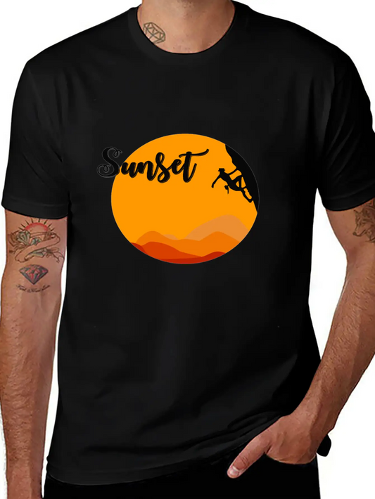 Sunset Climbing Soft Cotton Short Sleeve Tee – Unisex Wardrobe Staple