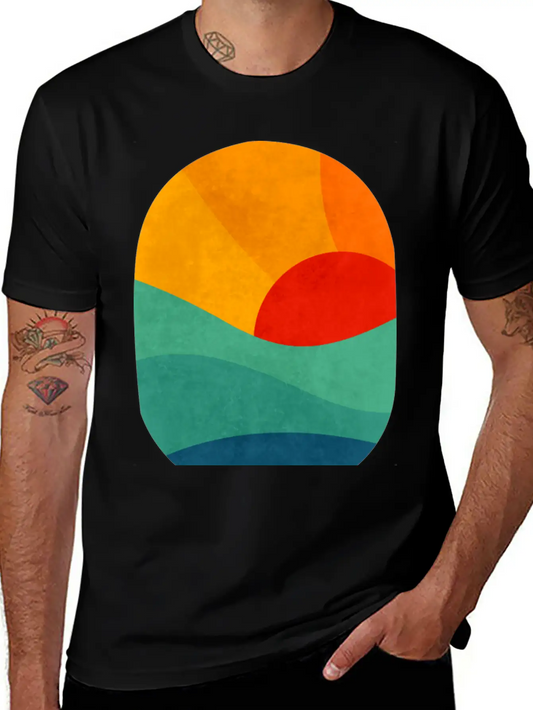 Sunset In Ocean Classic Fit Graphic Tee For Daily Comfort – Unisex Cotton Shirt
