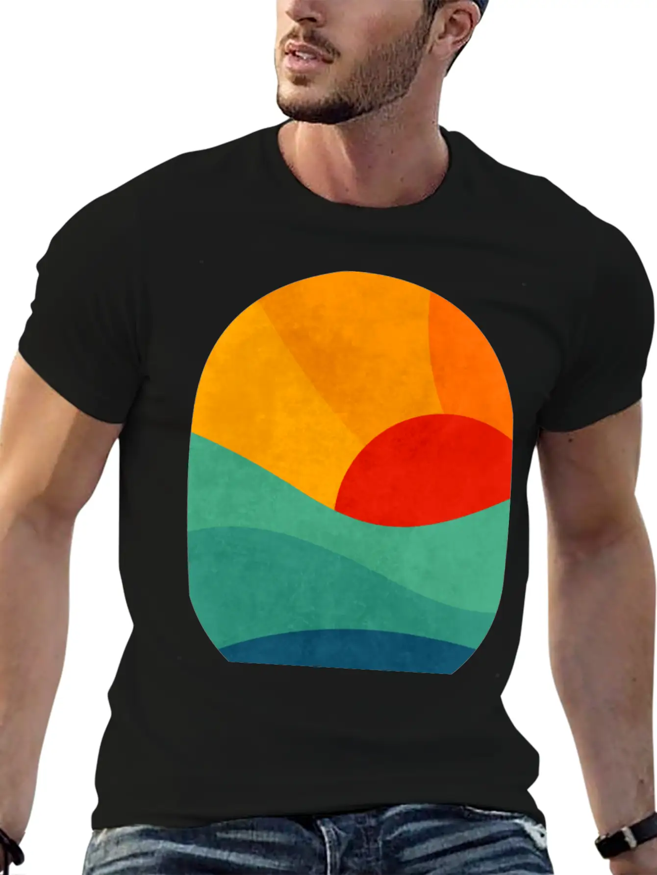 Sunset In Ocean Classic Fit Graphic Tee For Daily Comfort – Unisex Cotton Shirt
