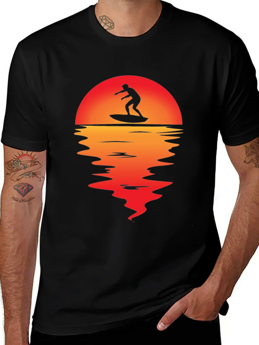 Sunset Surfing Stylish Everyday T-Shirt – Unisex Basic Cotton Tee