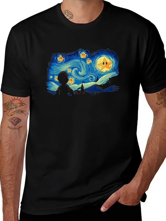Super Starry Night Modern Fit Casual T-Shirt – Clean And Versatile Design
