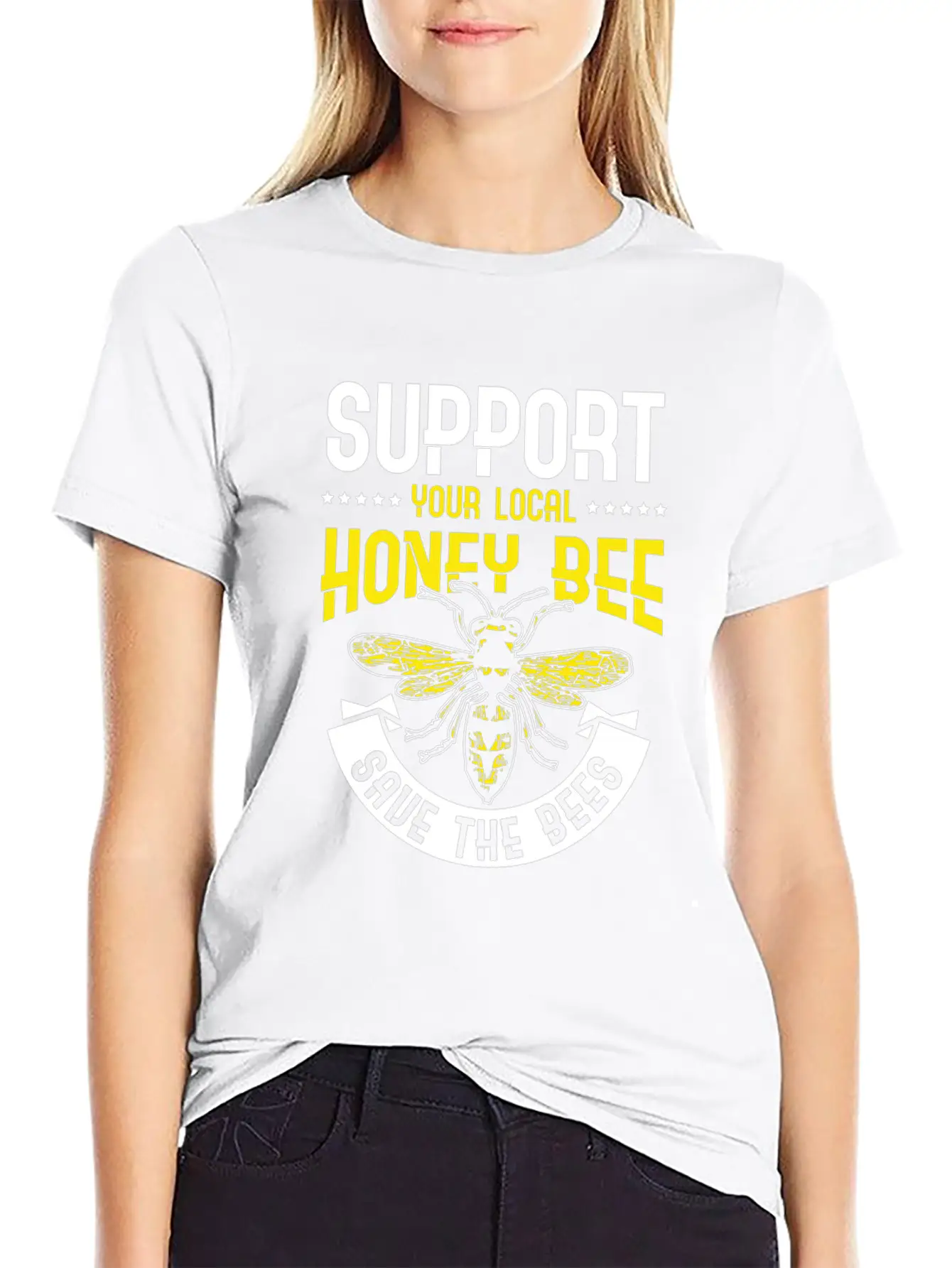 Support Your Local Honey Bee Save The Bees Unisex Casual T-Shirt – Clean Design For Daily Comfort