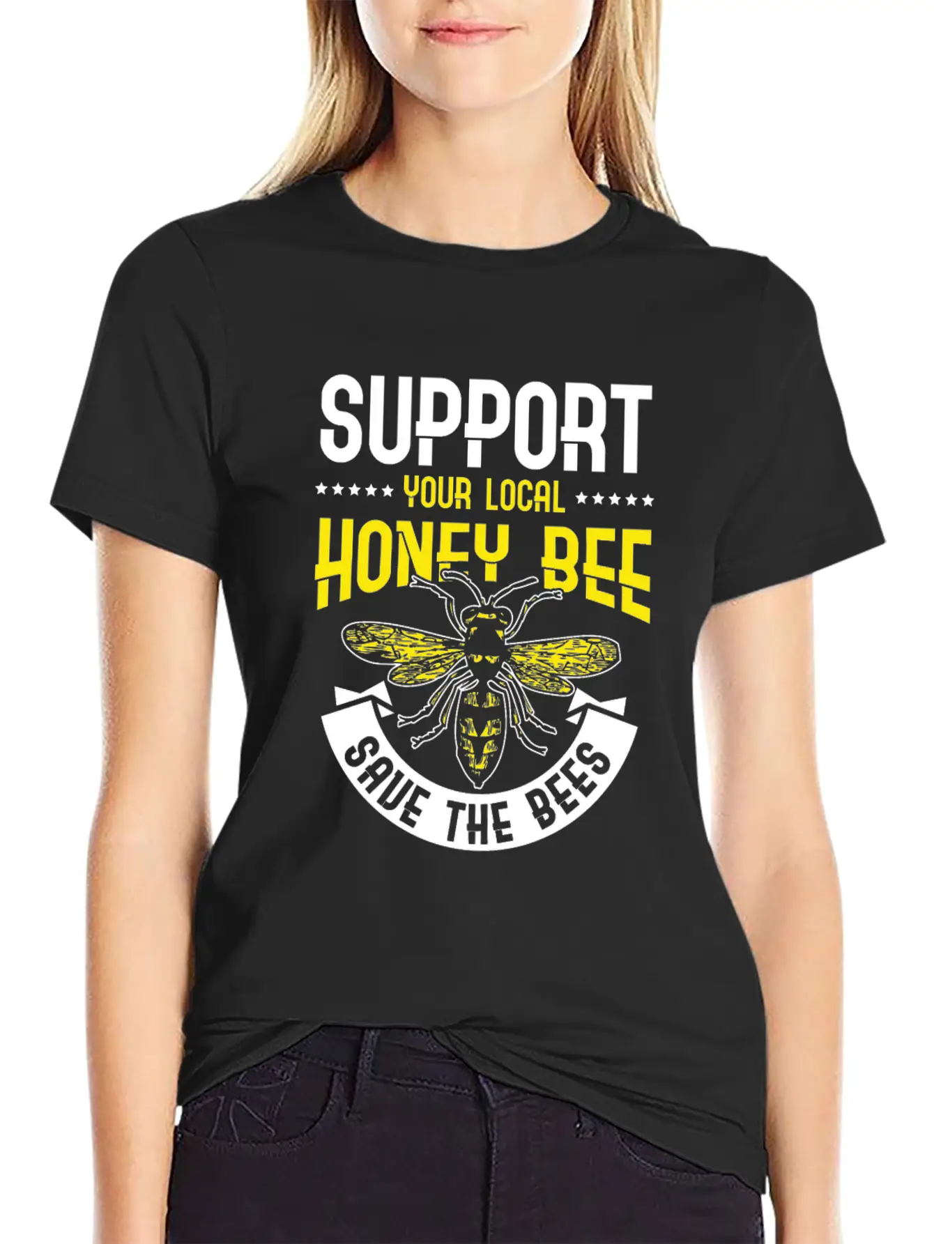 Support Your Local Honey Bee Save The Bees Unisex Casual T-Shirt – Clean Design For Daily Comfort