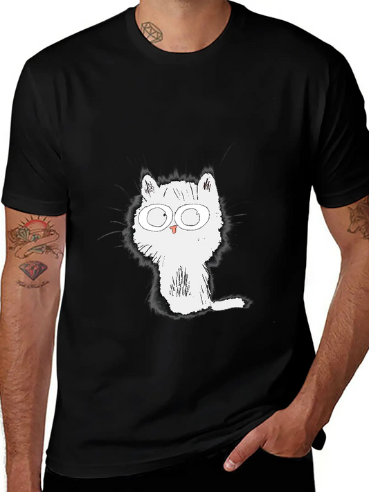 Surprised Black Cat Essential Cotton Tee For Daily Outfits – Unisex Style