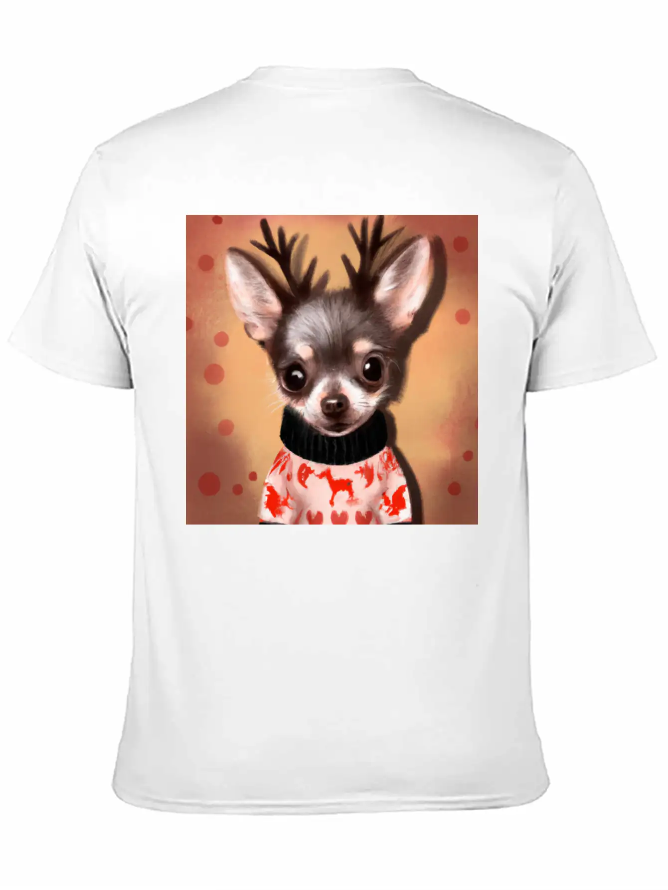 Sweet Happy, Dog Chihuahua In A Christmas Sweater Basic Graphic T-Shirt – Daily Comfort In Soft Cotton