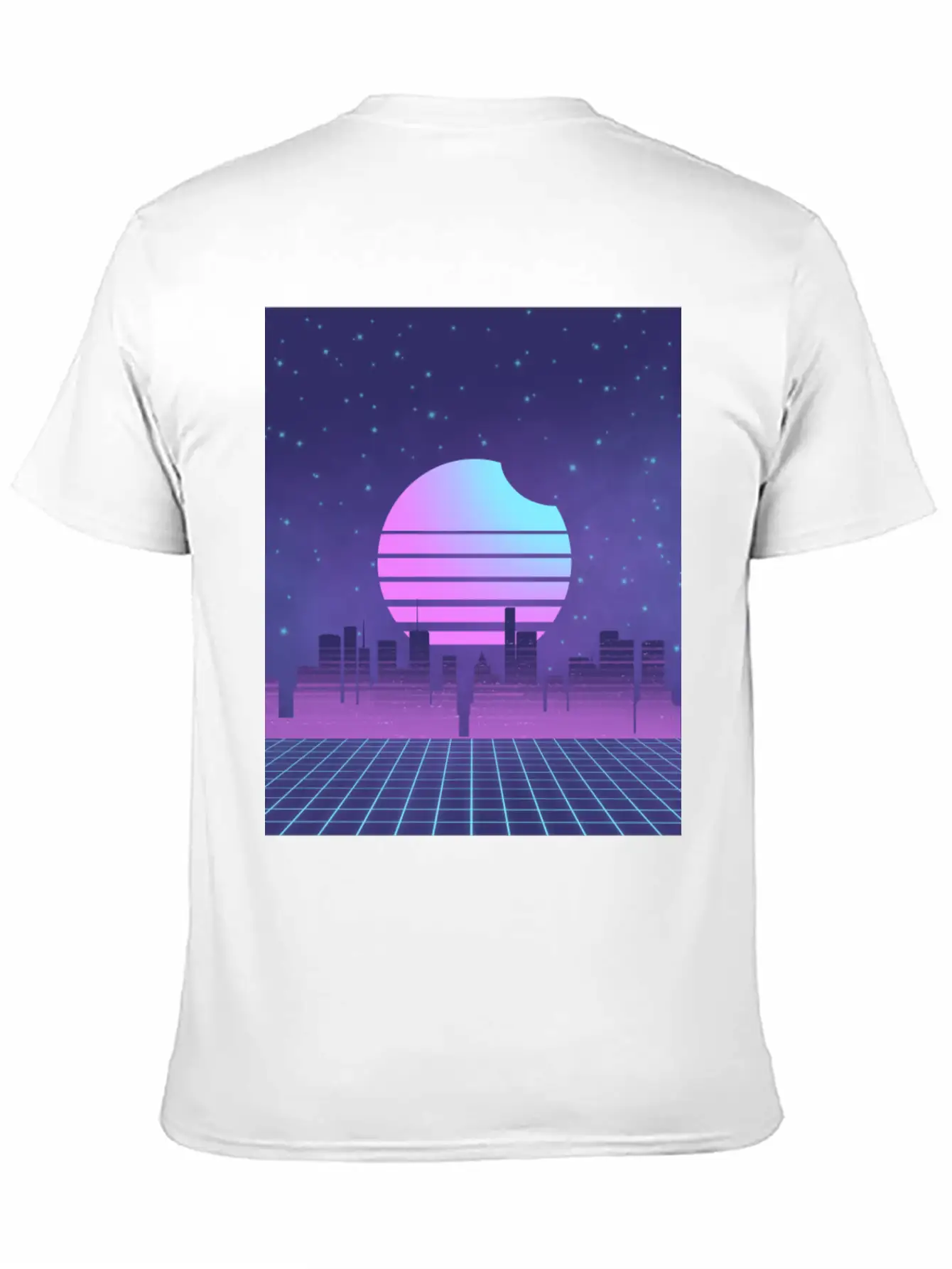 Synthwave Sunset Glitchy Miami Vaporwave City Unisex Casual T-Shirt – Clean Design For Daily Comfort